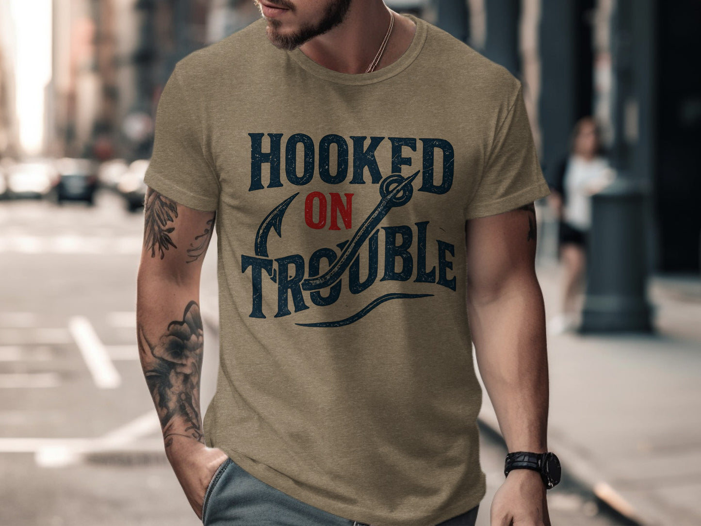 Hooked On Trouble Graphic T Shirt casual product