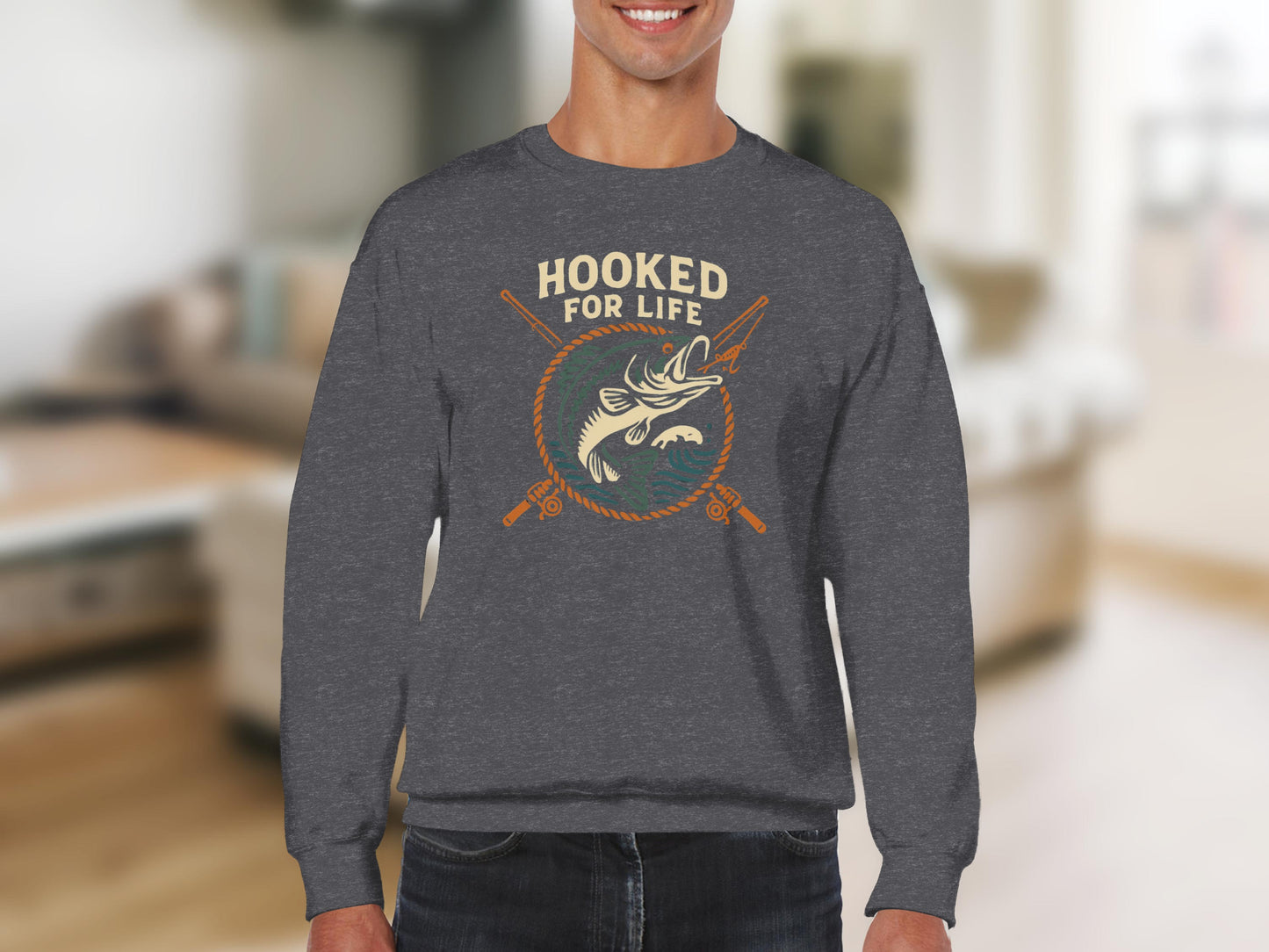 Hooked For Life Fishing Graphic Long Sleeve product type