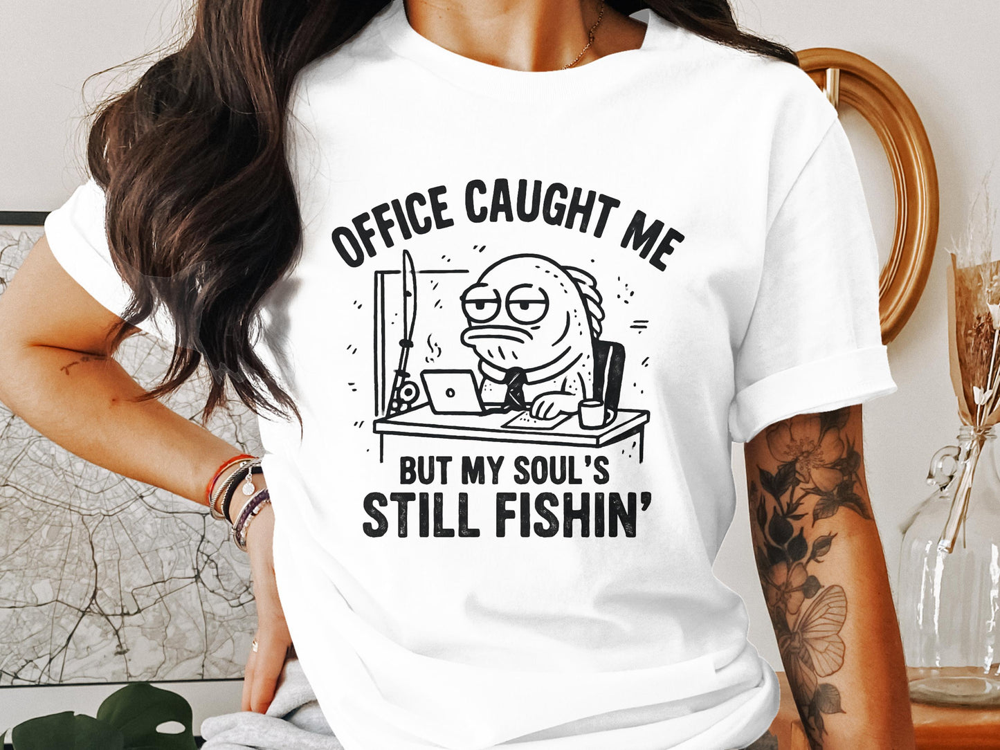Office Caught Me But My Soul's Still Fishin' product type