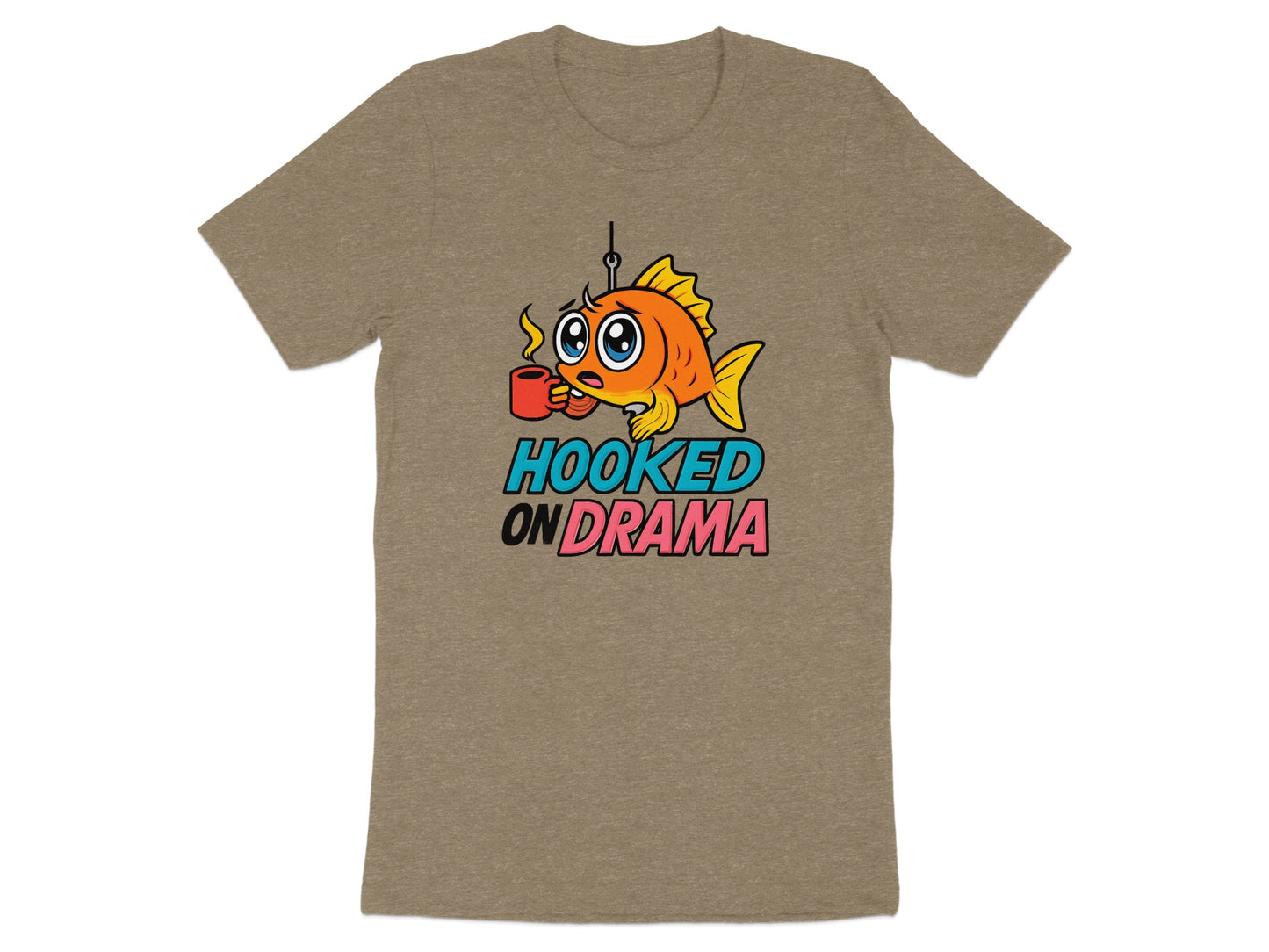 Hooked on Drama Funny Fish Graphic T-Shirt product type