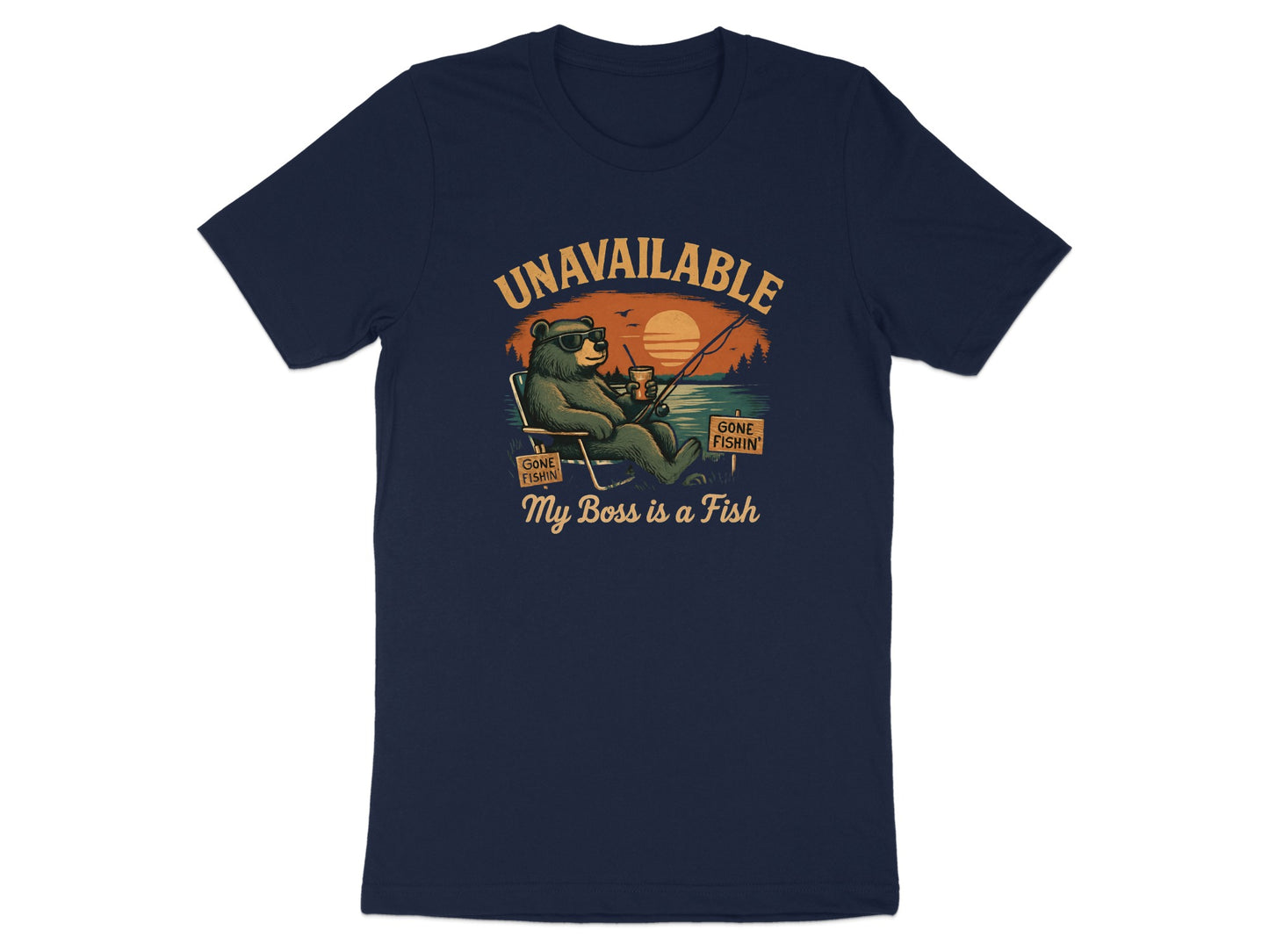 Unavailable My Boss is a Fish Bear Graphic Tee product