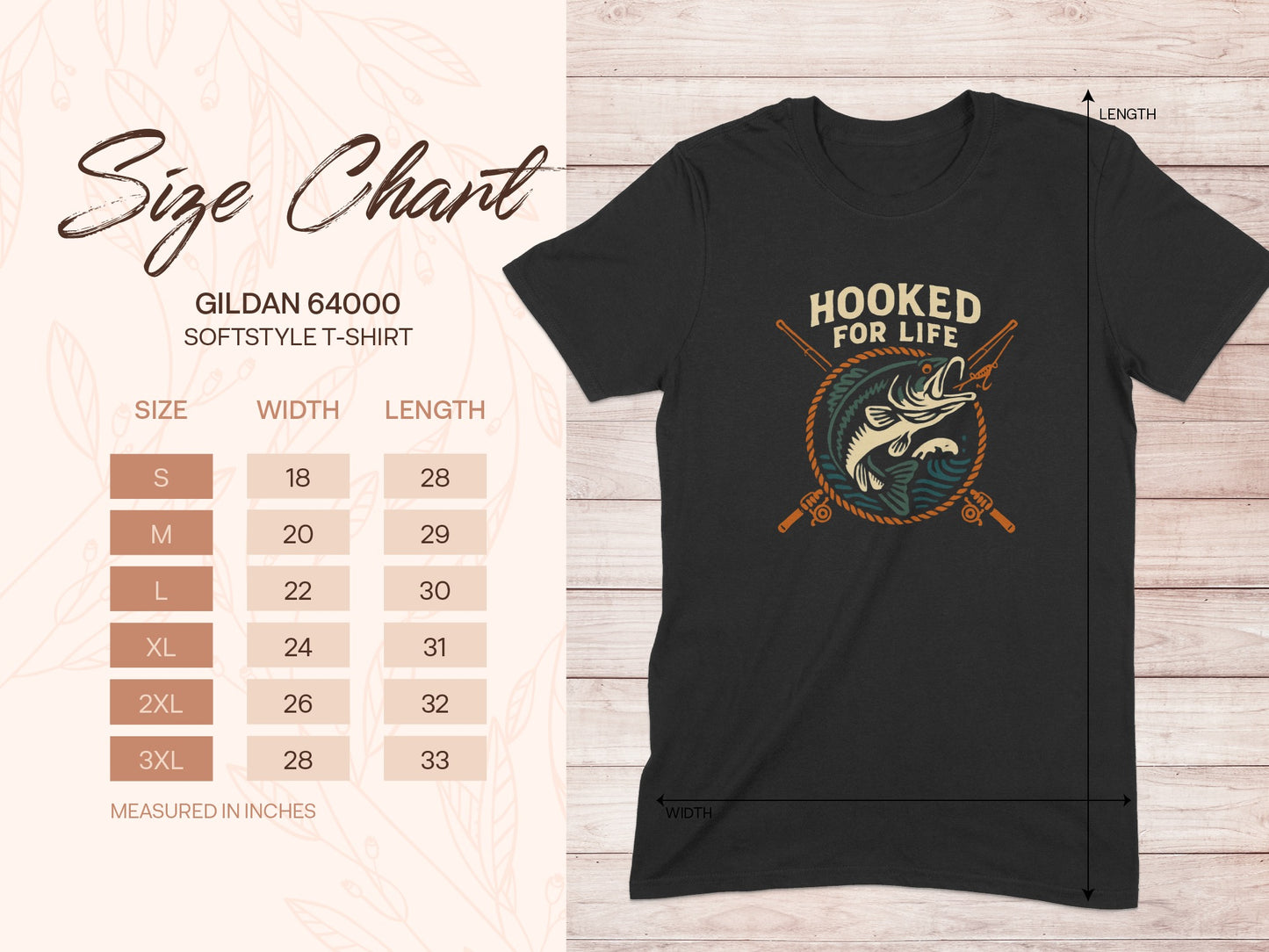 Hooked For Life Fishing Graphic T-Shirt product type