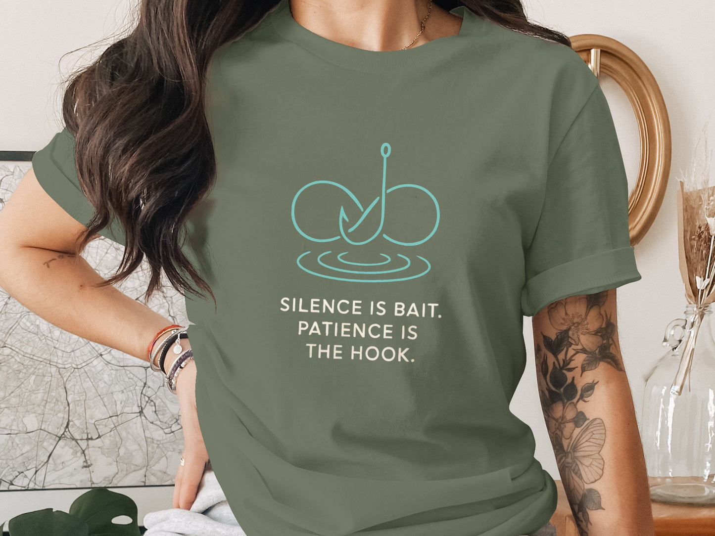 Silence Is Bait Patience Is The Hook Graphic T-shirt