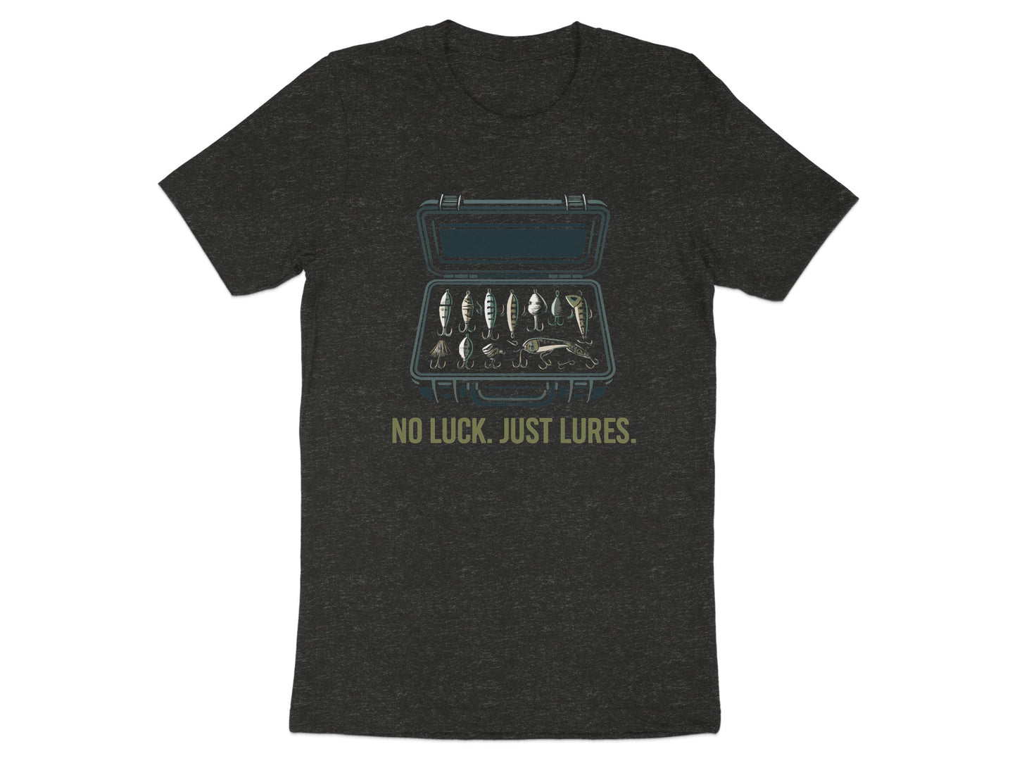 No Luck Just Lures Fishing Themed Graphic T-shirt product type