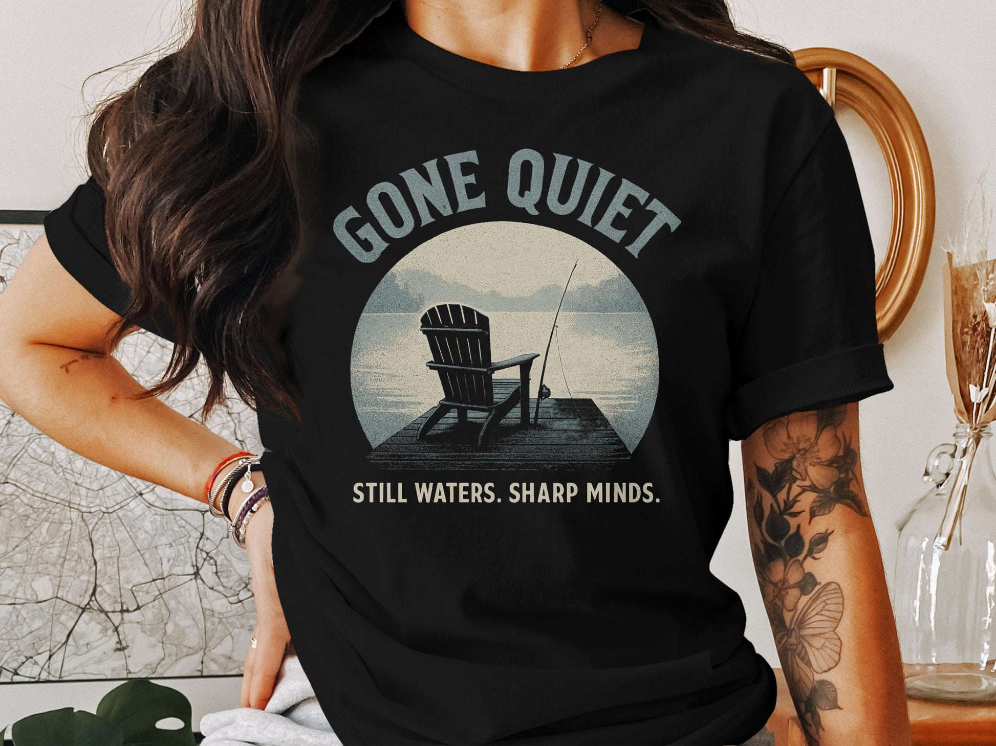 Gone Quiet Still Waters Sharp Minds Graphic T-Shirt
