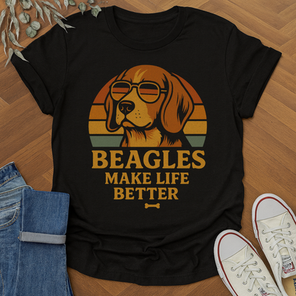 Beagles Make Life Better Dog Lover Graphic Shirt