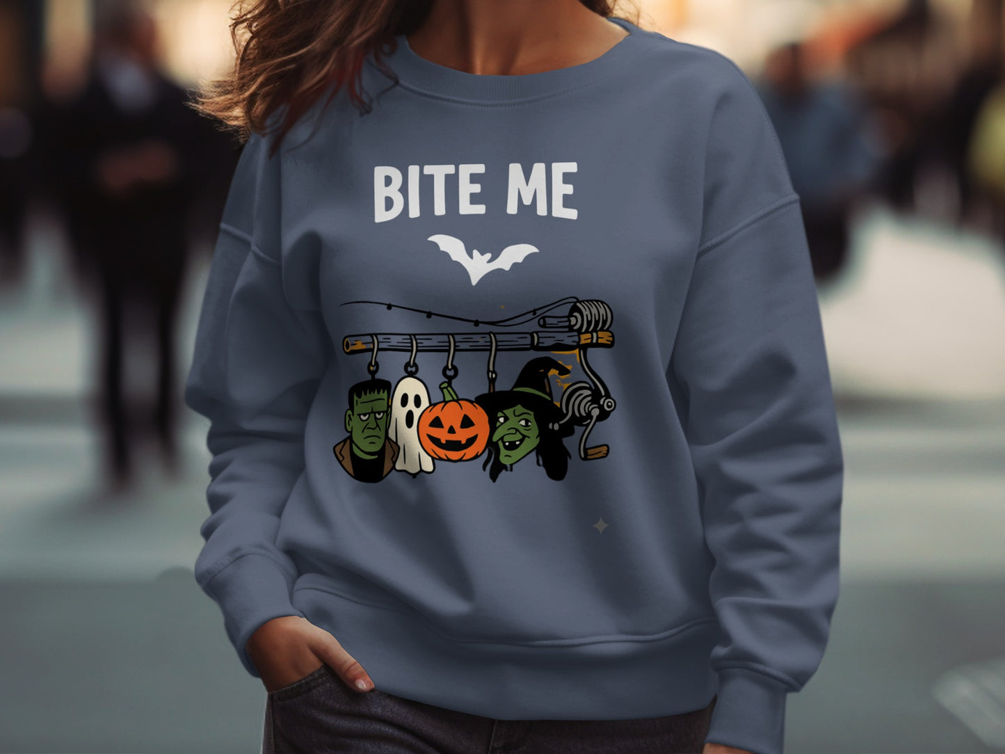 Bite Me Halloween Characters Sweatshirt Product