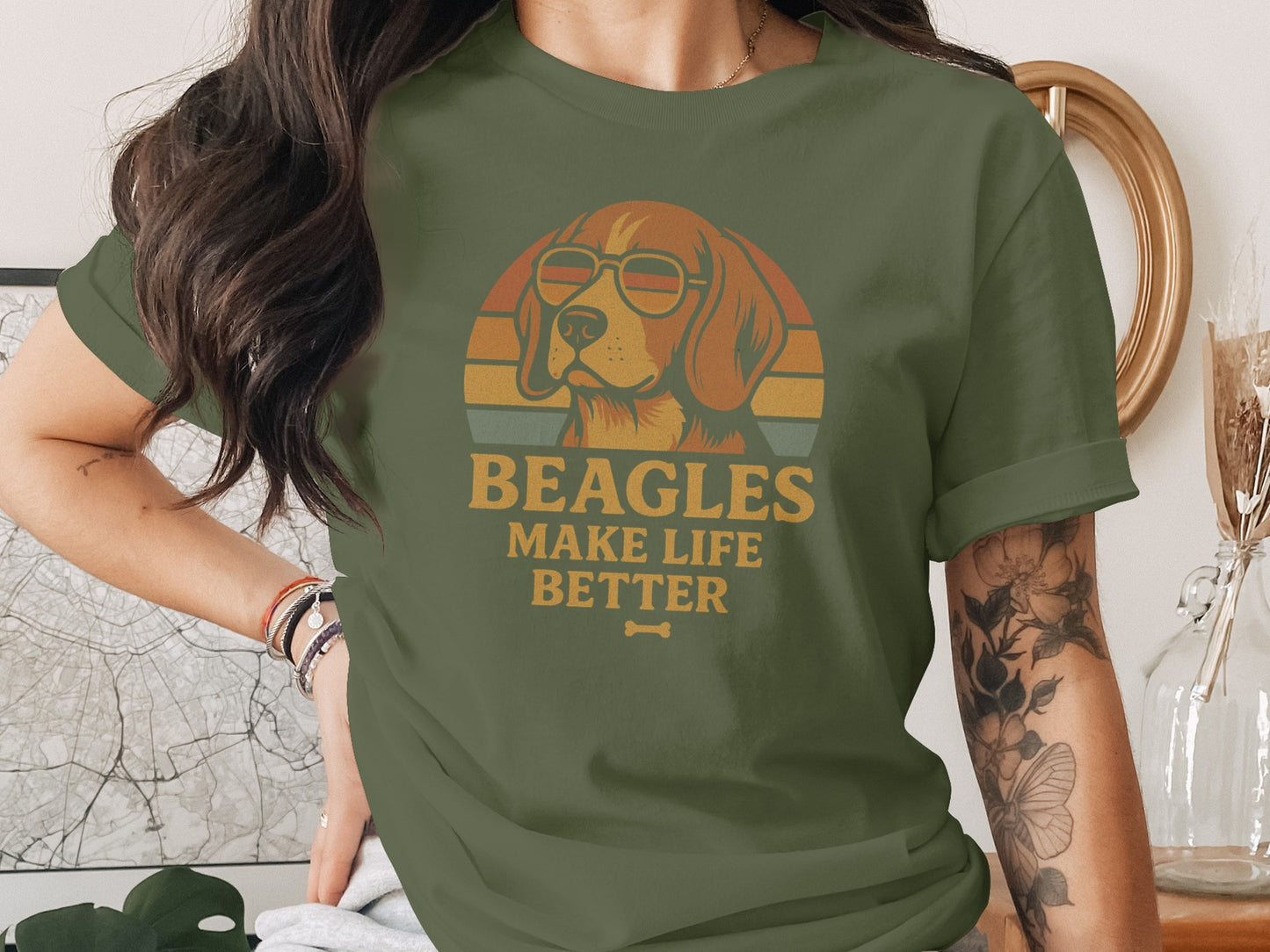 Beagles Make Life Better Vintage Graphic T-shirt