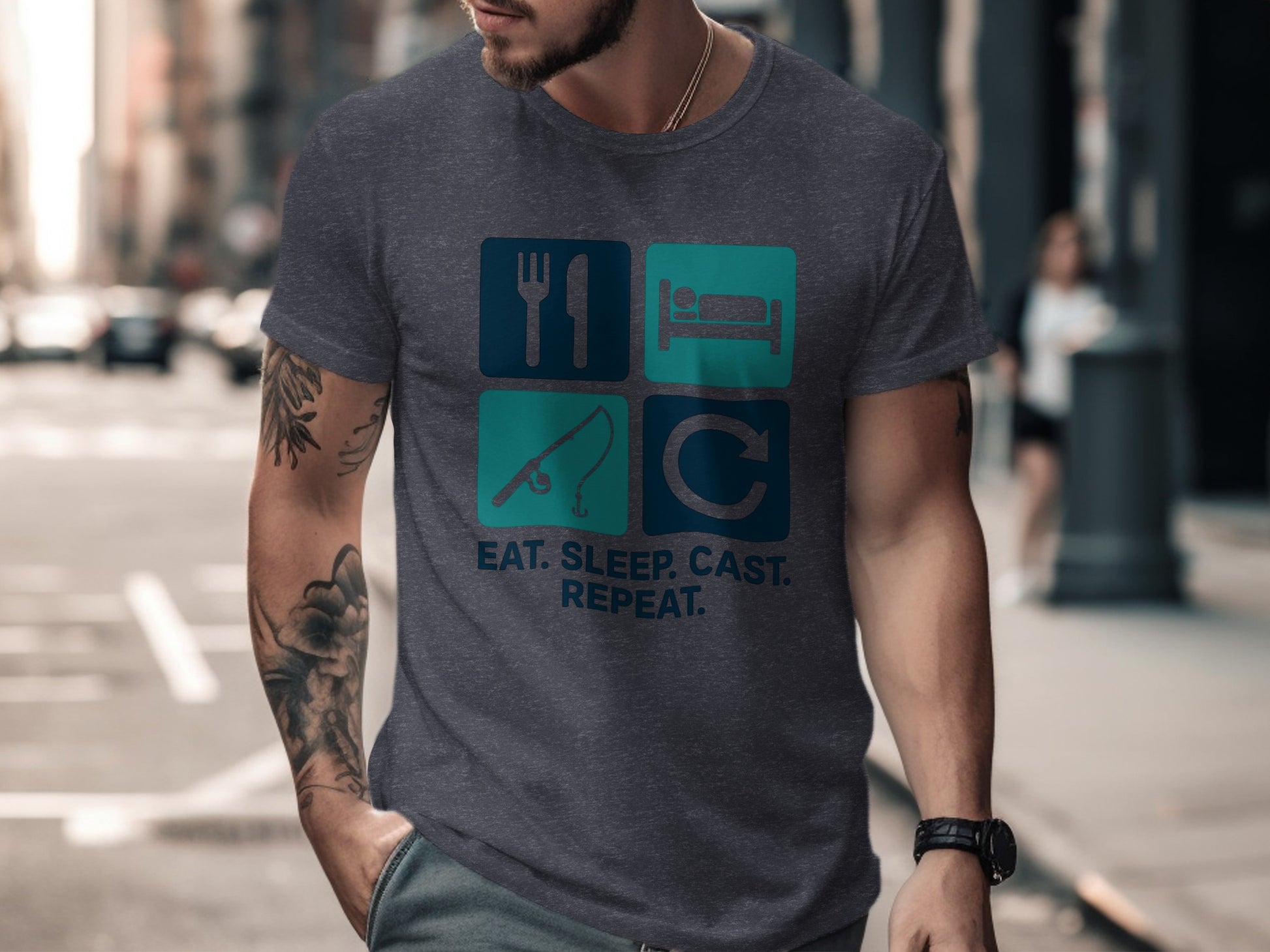 Eat Sleep Cast Repeat Men's Shirt Casual Tee product
