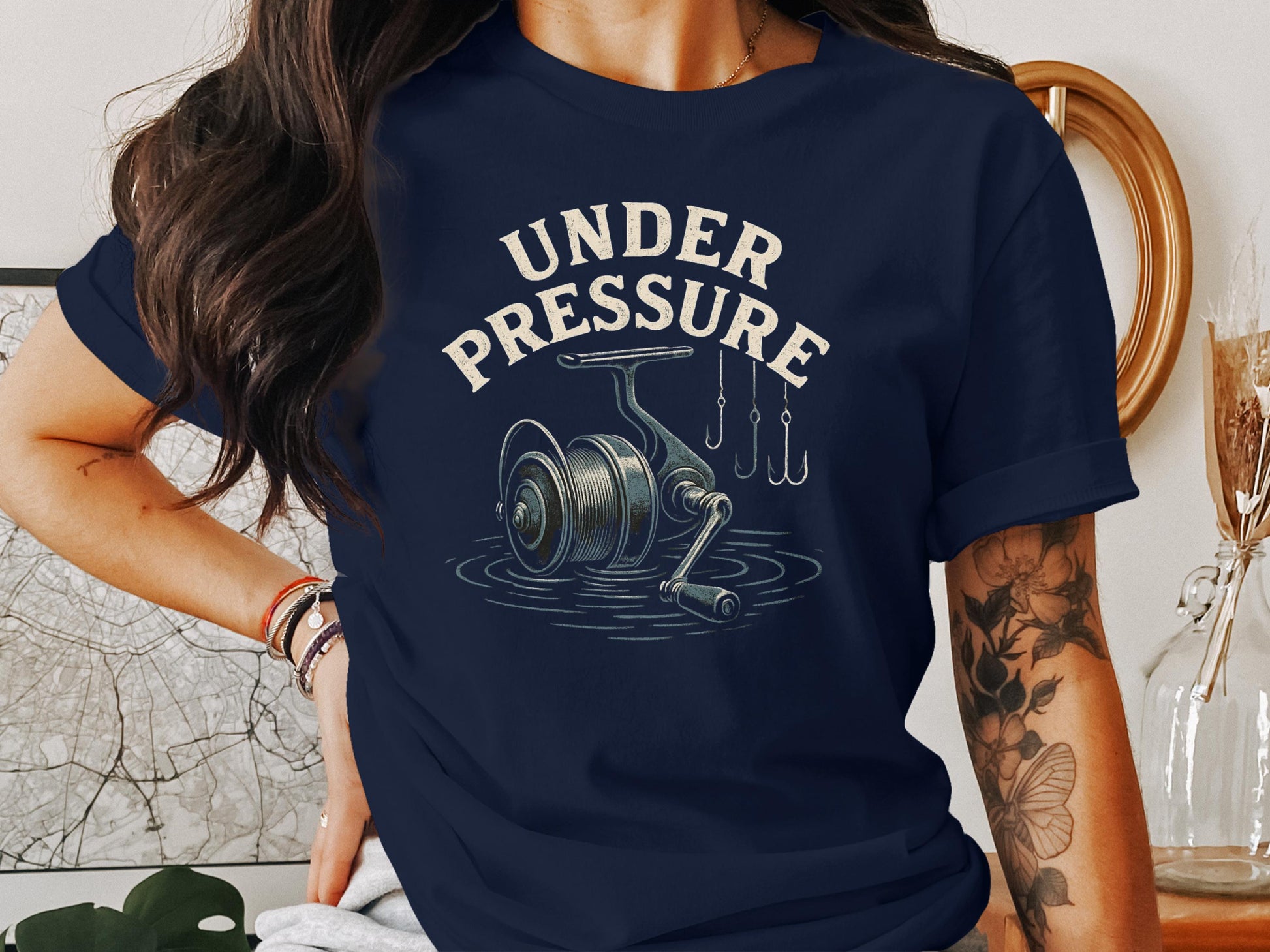 Under Pressure Fishing Reel Graphic T-Shirt product type