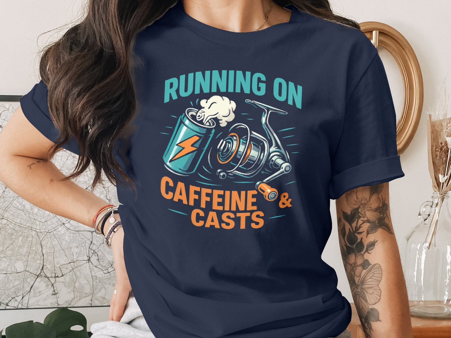 Running on Caffeine & Casts Graphic Tee product type
