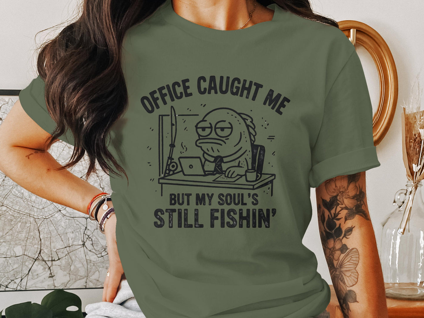 Office Caught Me But My Soul's Still Fishin' product type