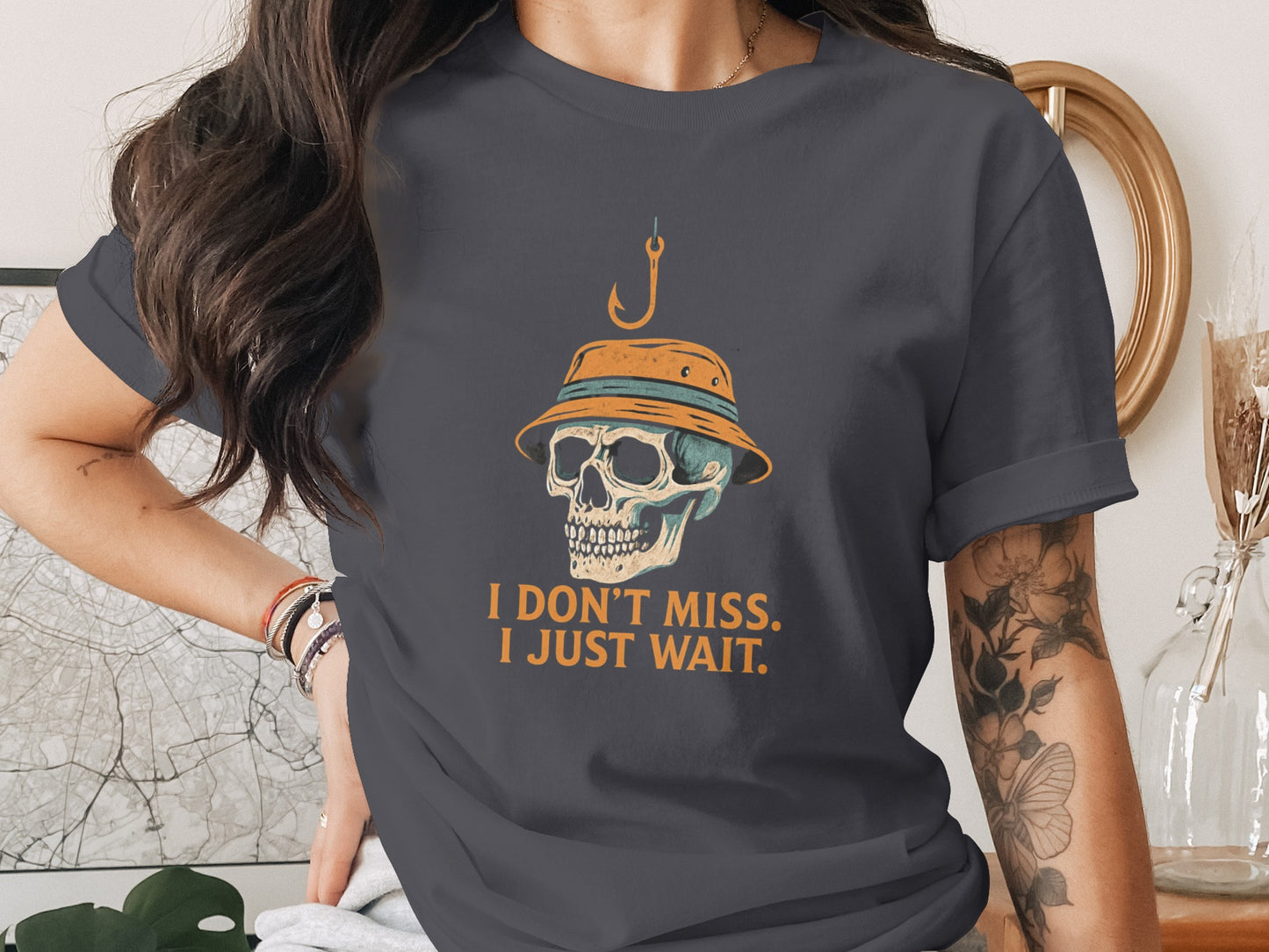 I Don't Miss I Just Wait Skull Graphic T-Shirt product