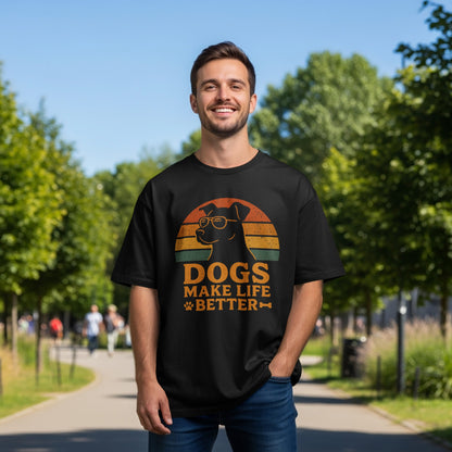 Dogs Make Life Better Graphic Tee
