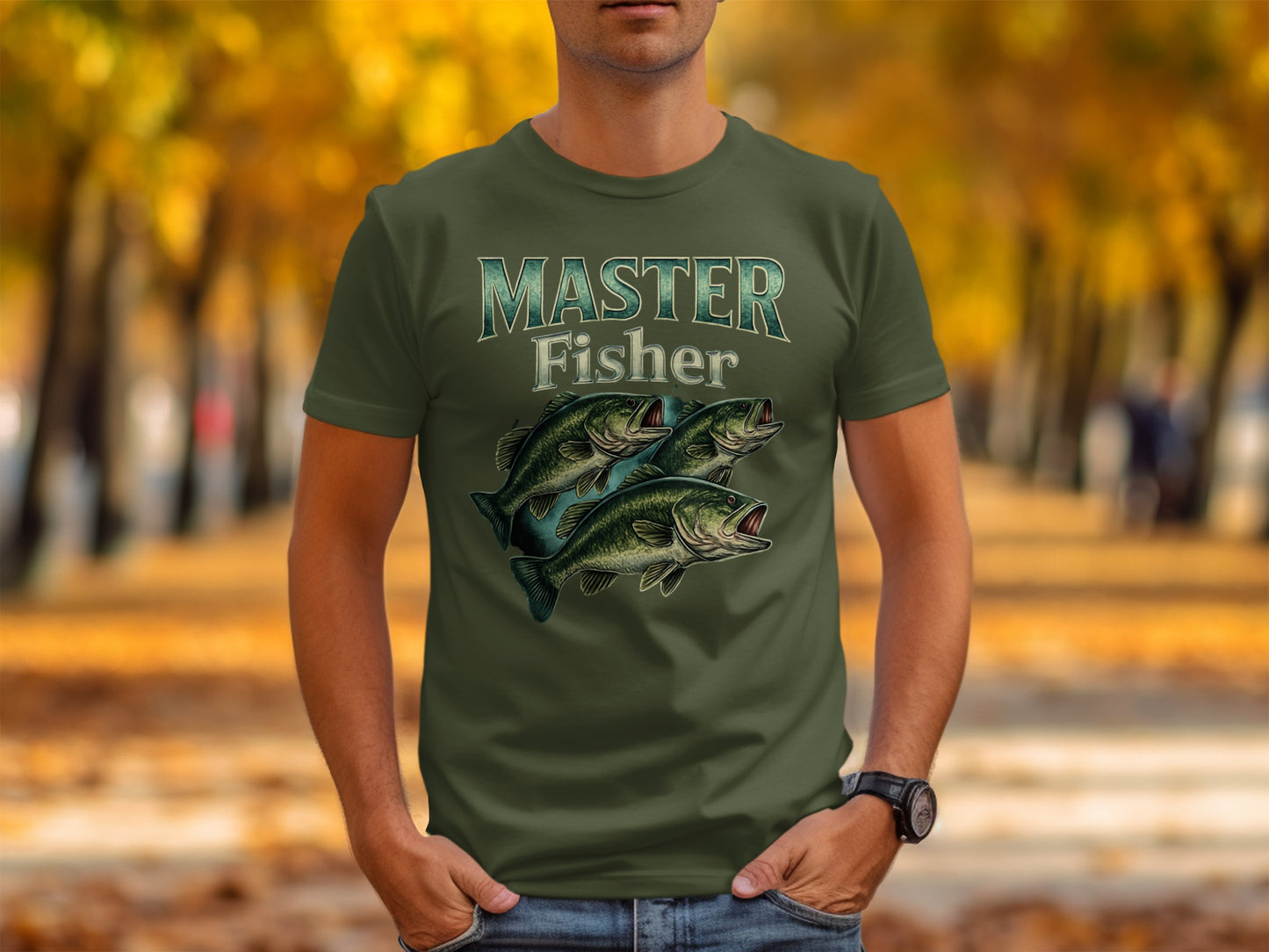 Master Fisher Graphic Teal Green T Shirt product type