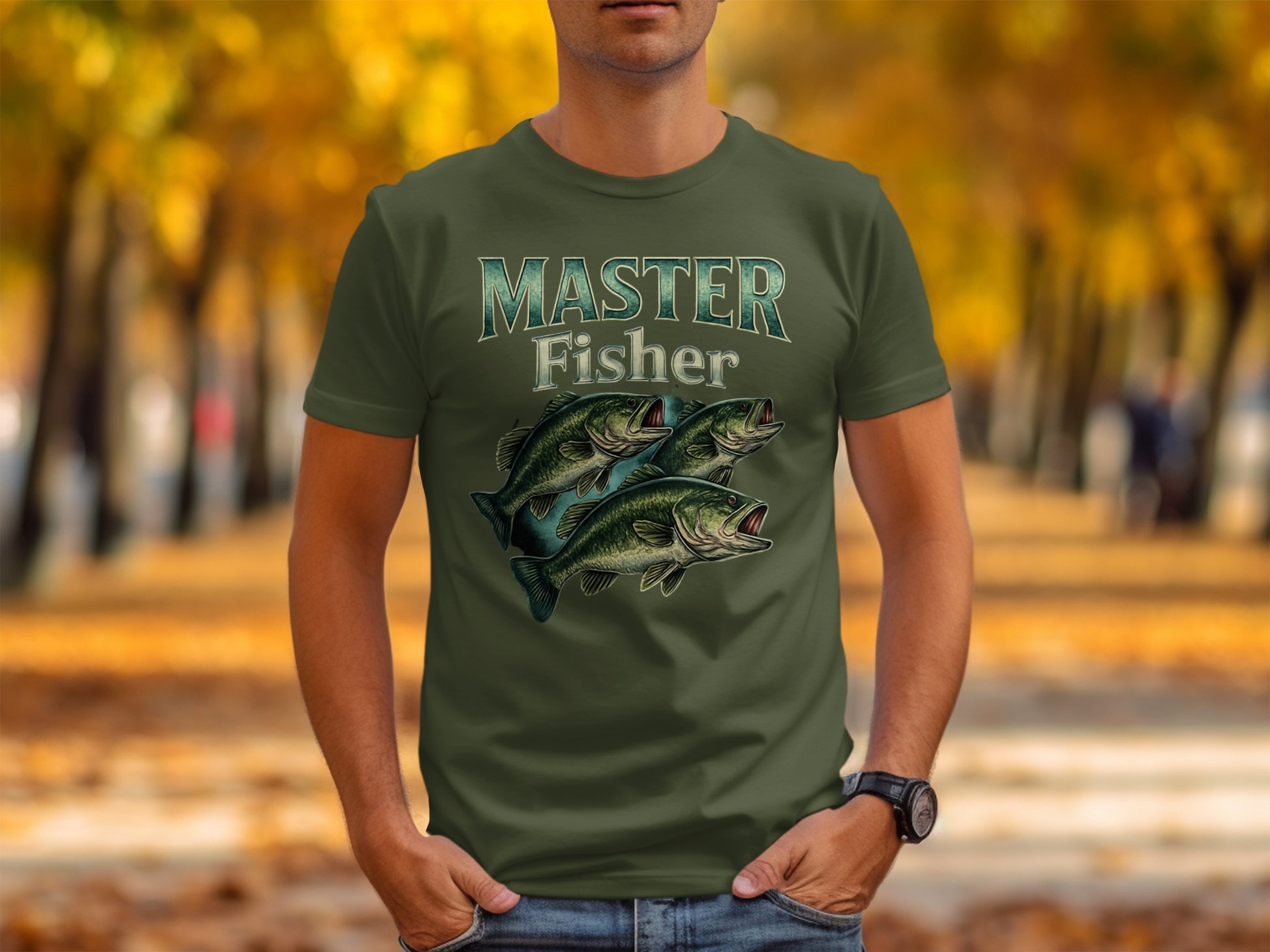 Master Fisher Graphic Teal Green T Shirt product type
