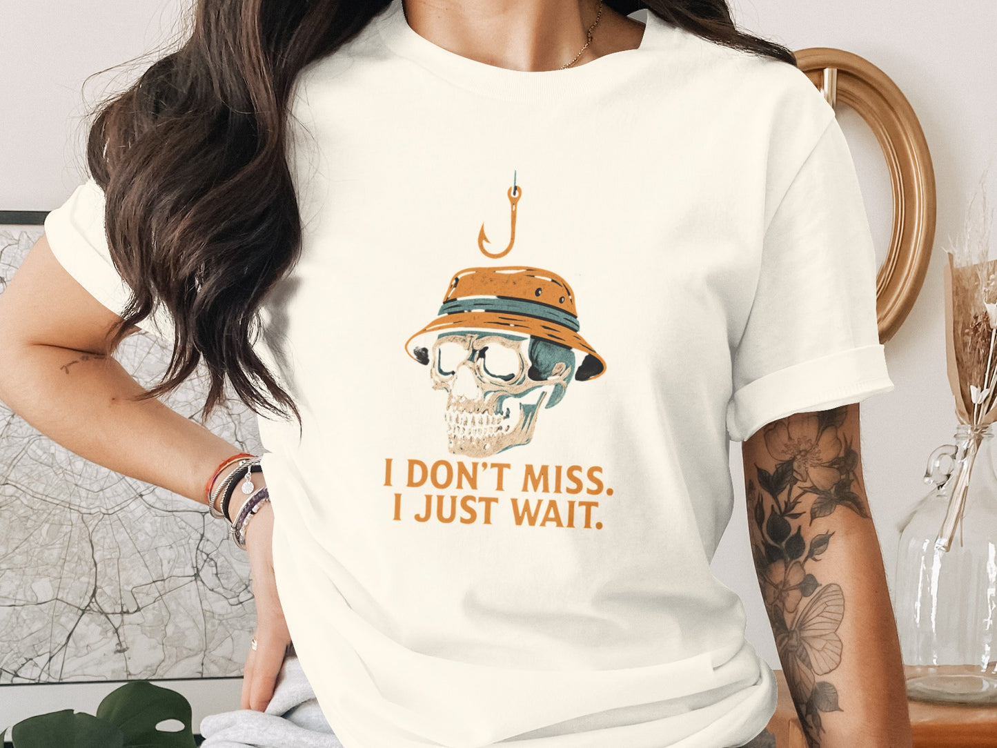I Don't Miss I Just Wait Skull Printed Shirt product