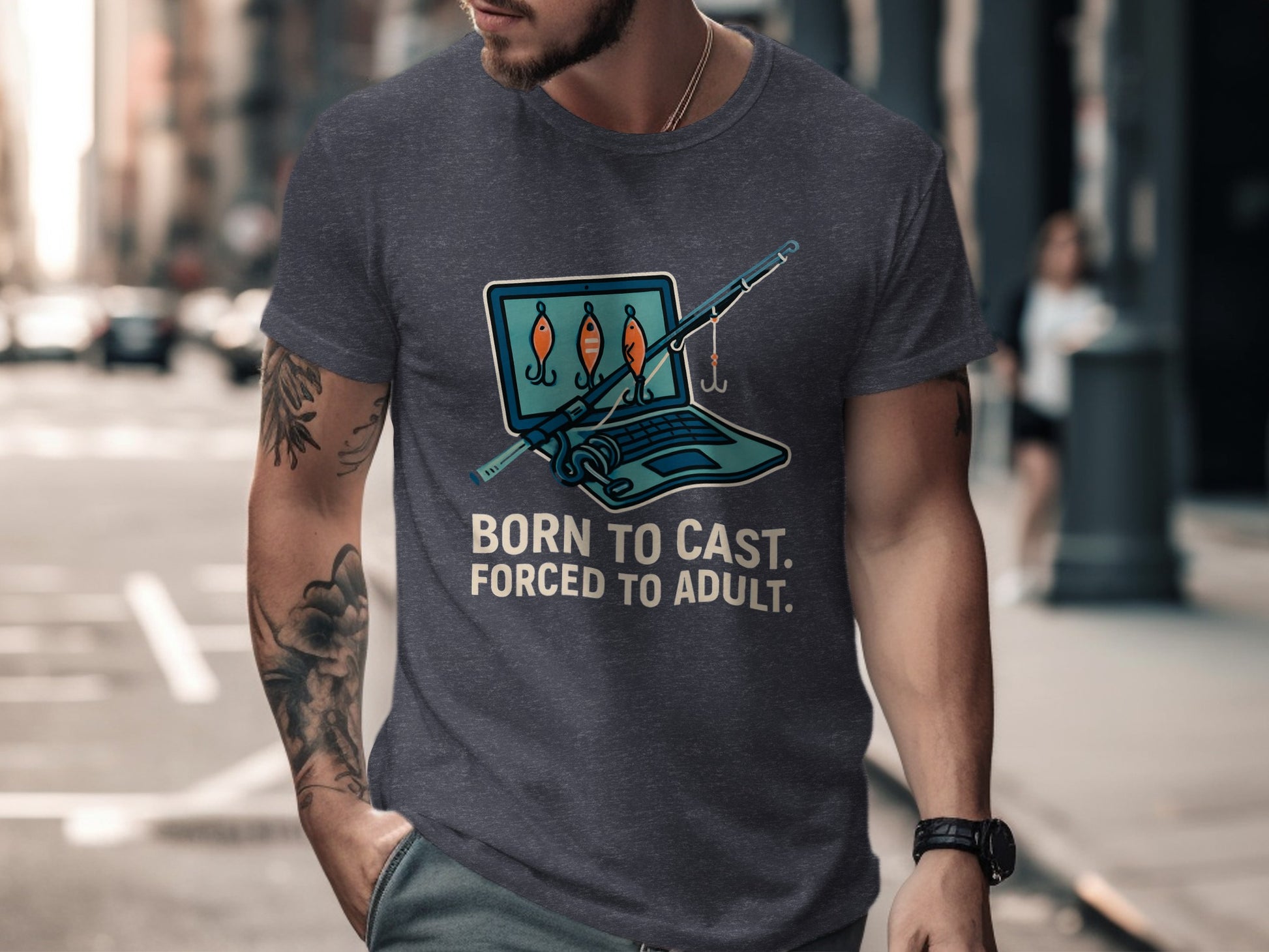 Born to Cast Forced to Adult Graphic T-shirt product type