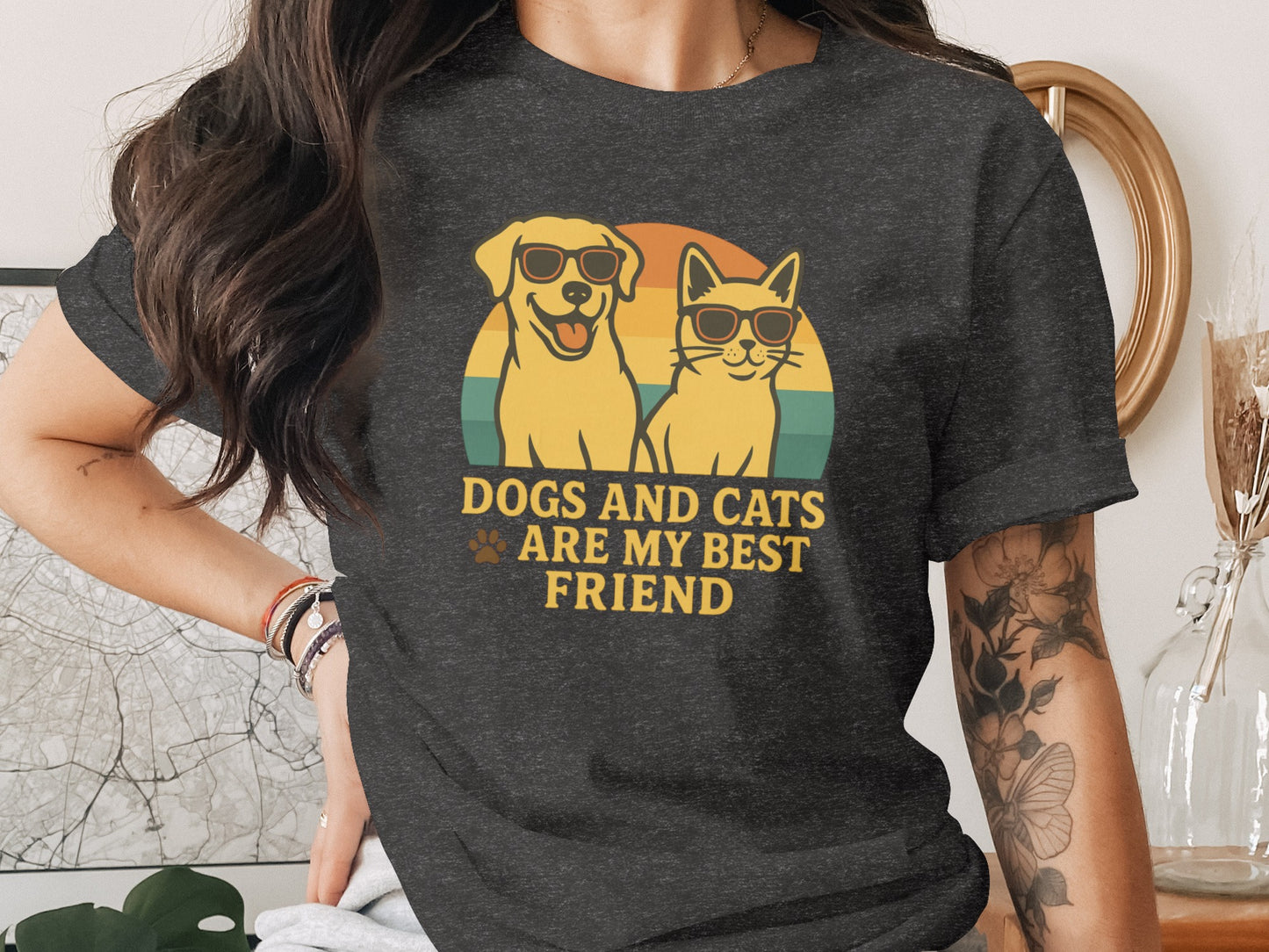 Dogs and Cats Are My Best Friend Graphic Tee