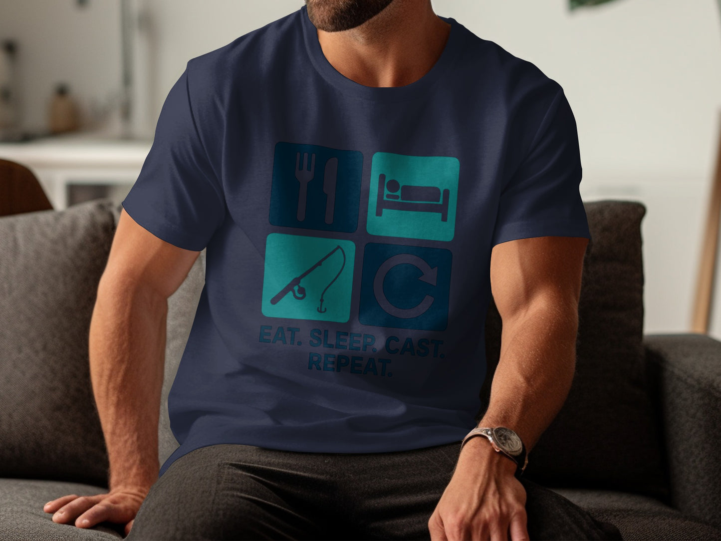 Eat Sleep Cast Repeat Graphic Tee product