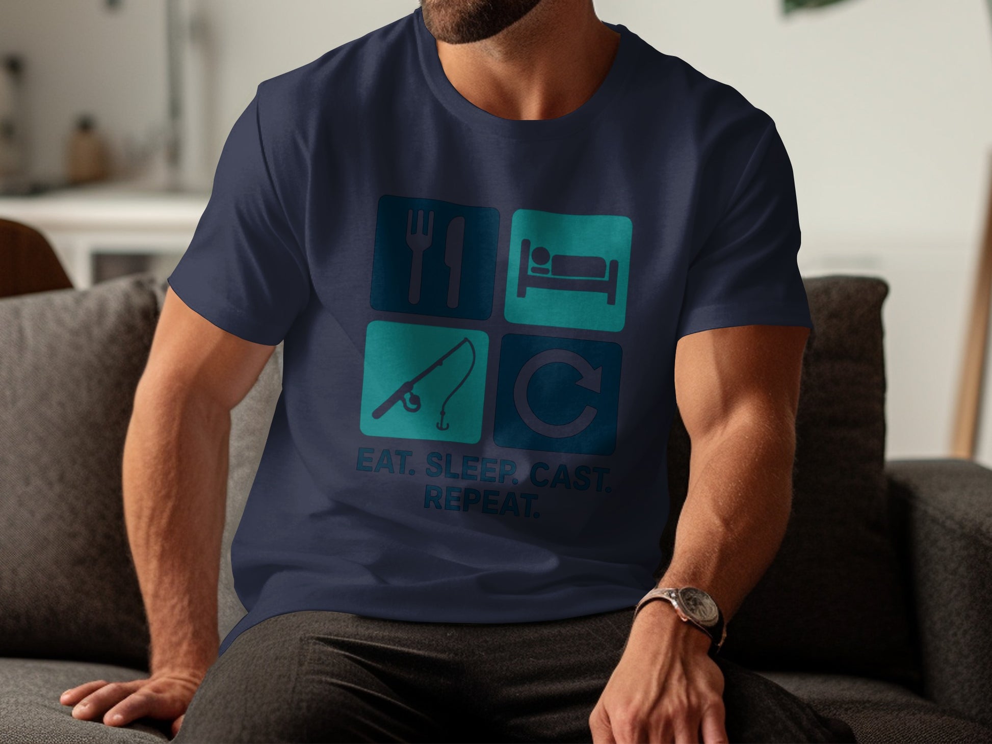 Eat Sleep Cast Repeat Graphic Tee product