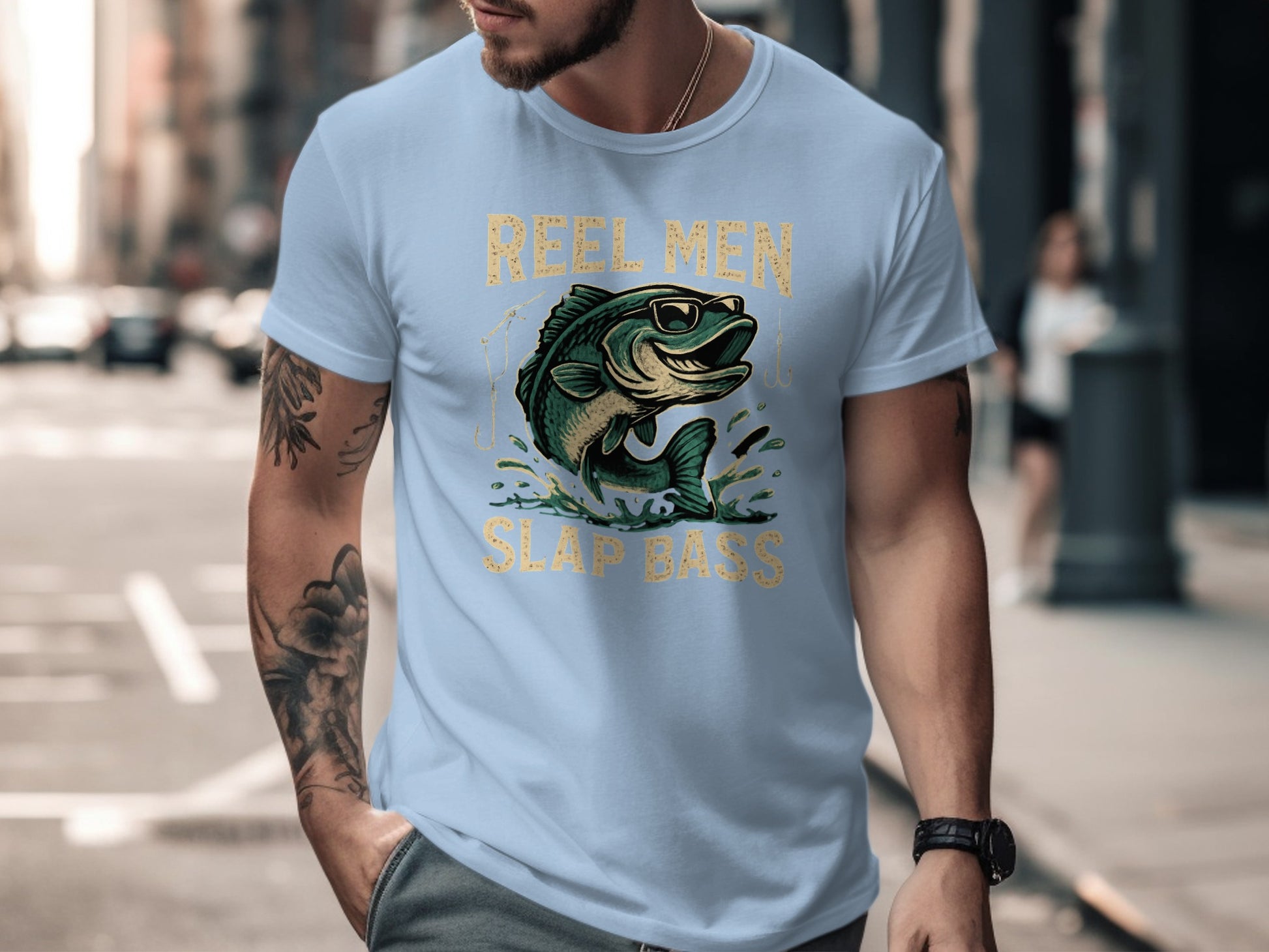 Reel Men Slap Bass Graphic T-Shirt product type