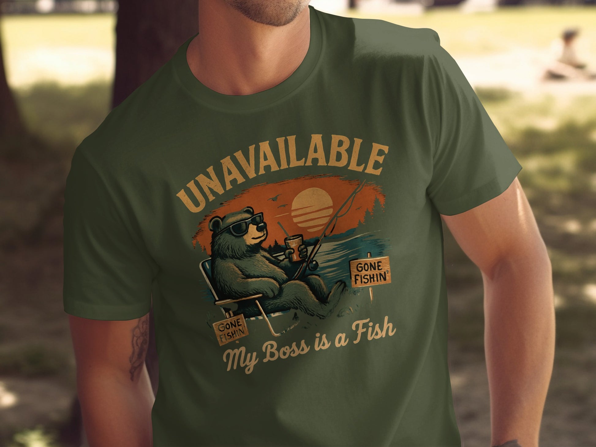 Unavailable My Boss is a Fish Graphic Tee product
