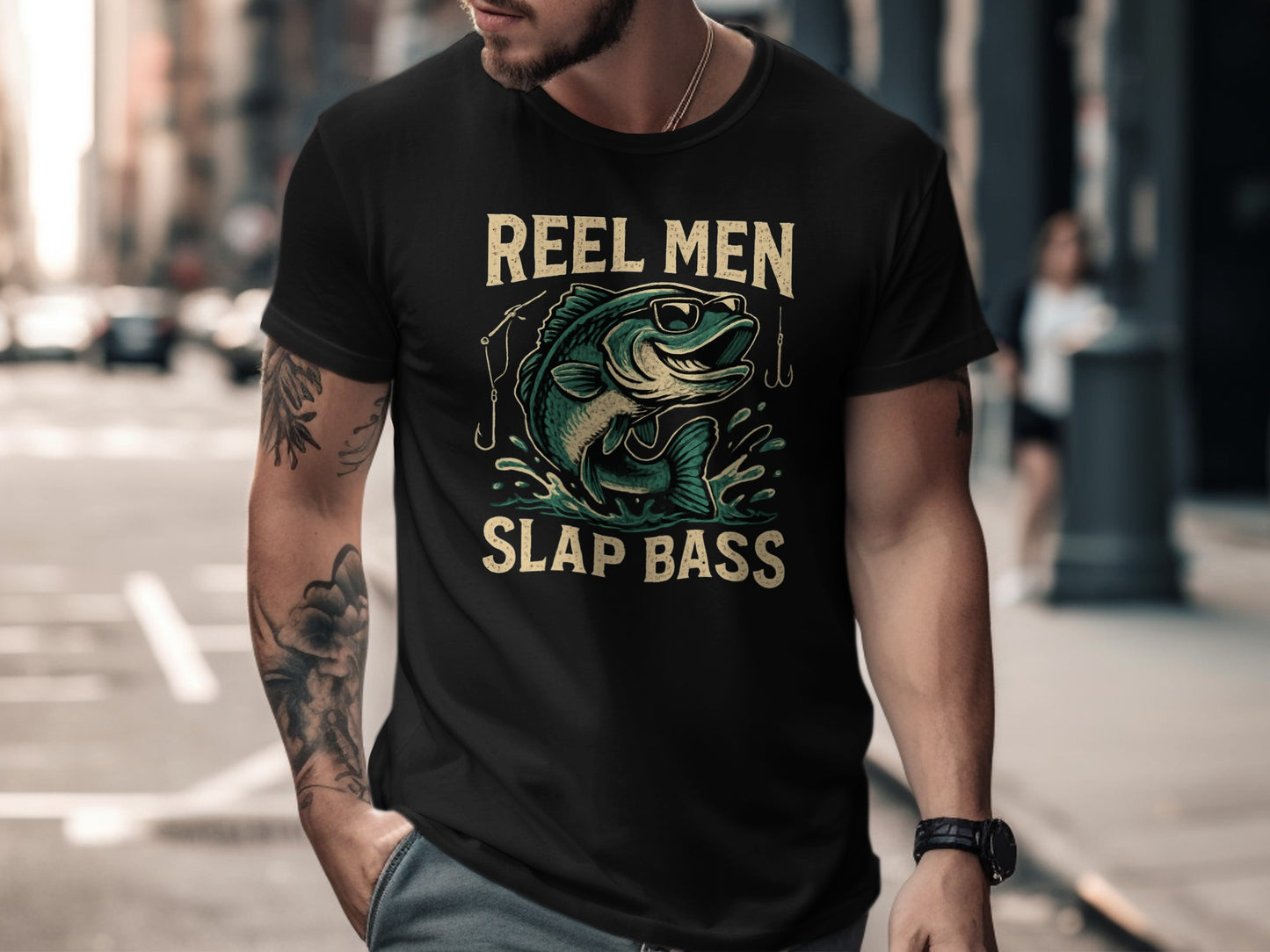Reel Men Slap Bass Graphic Tee T-shirt product