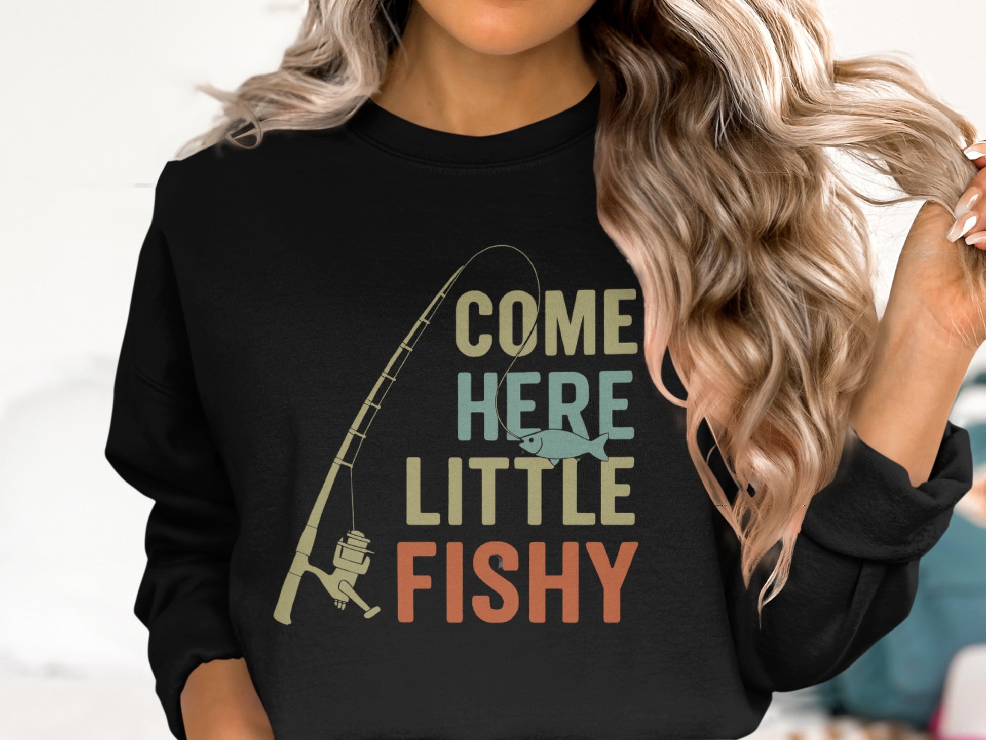 Come Here Little Fishy Graphic Printed Sweatshirt product type