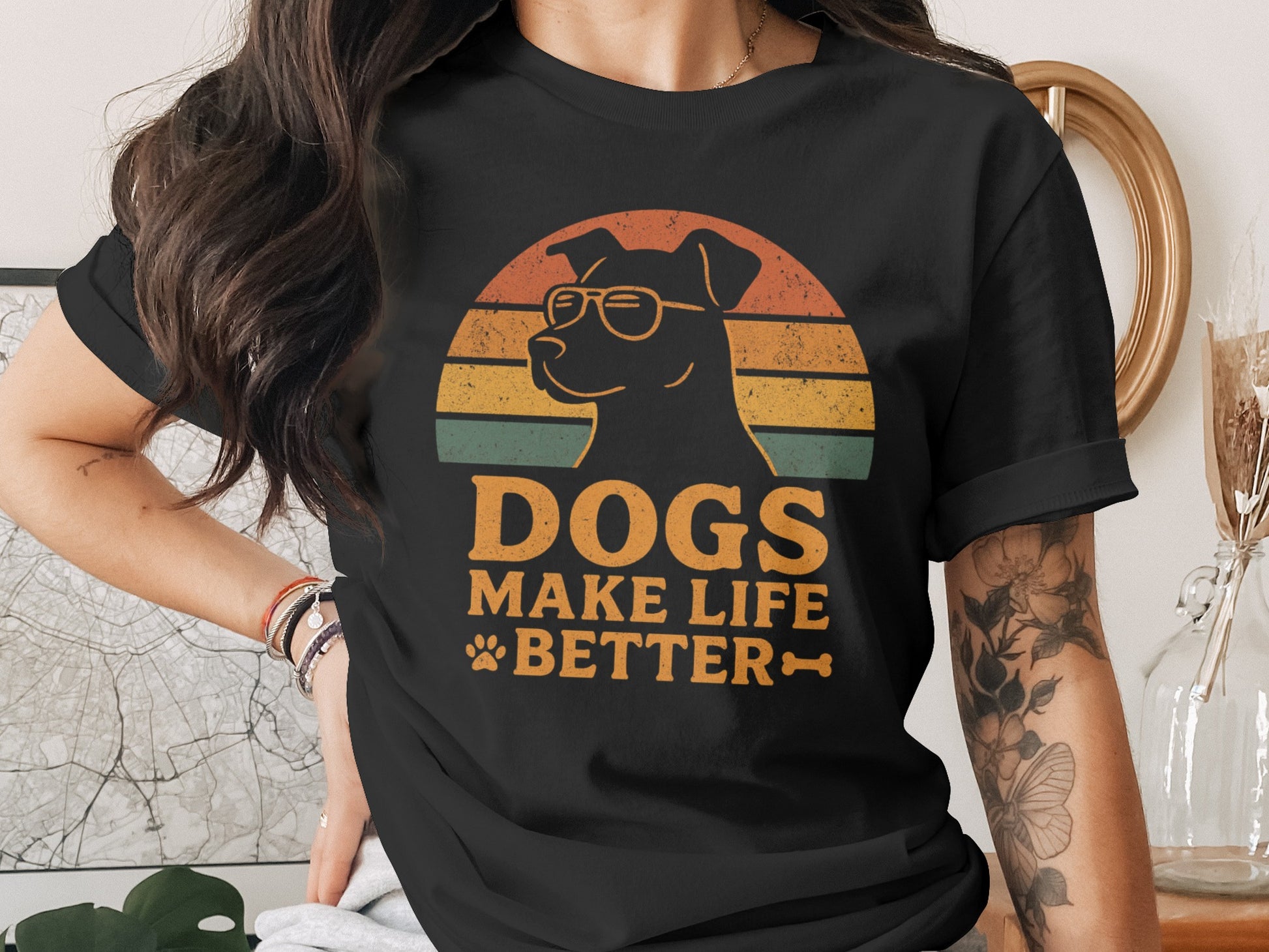 Dogs Make Life Better Graphic T-Shirt Product