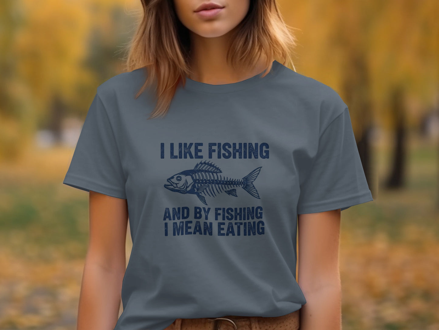 Funny Fishing And Eating Fish Graphic Shirt product type