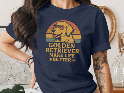 Golden Retriever Make Life Better Graphic T-Shirt