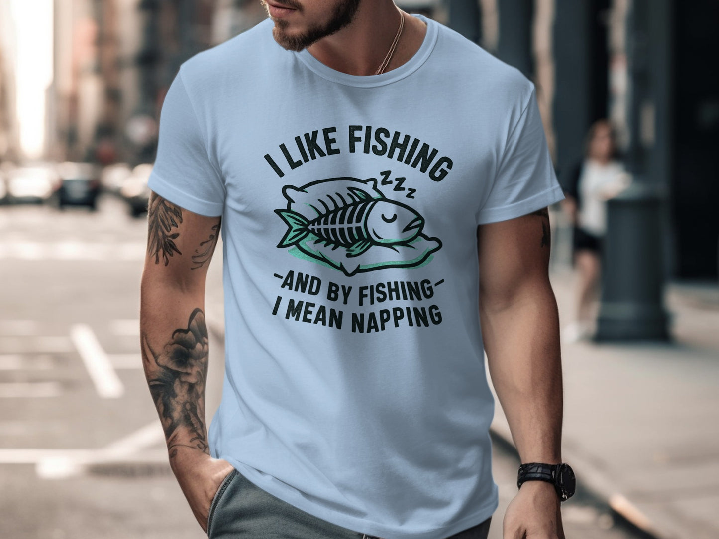 I Like Fishing and Napping Funny Graphic T-Shirt product type