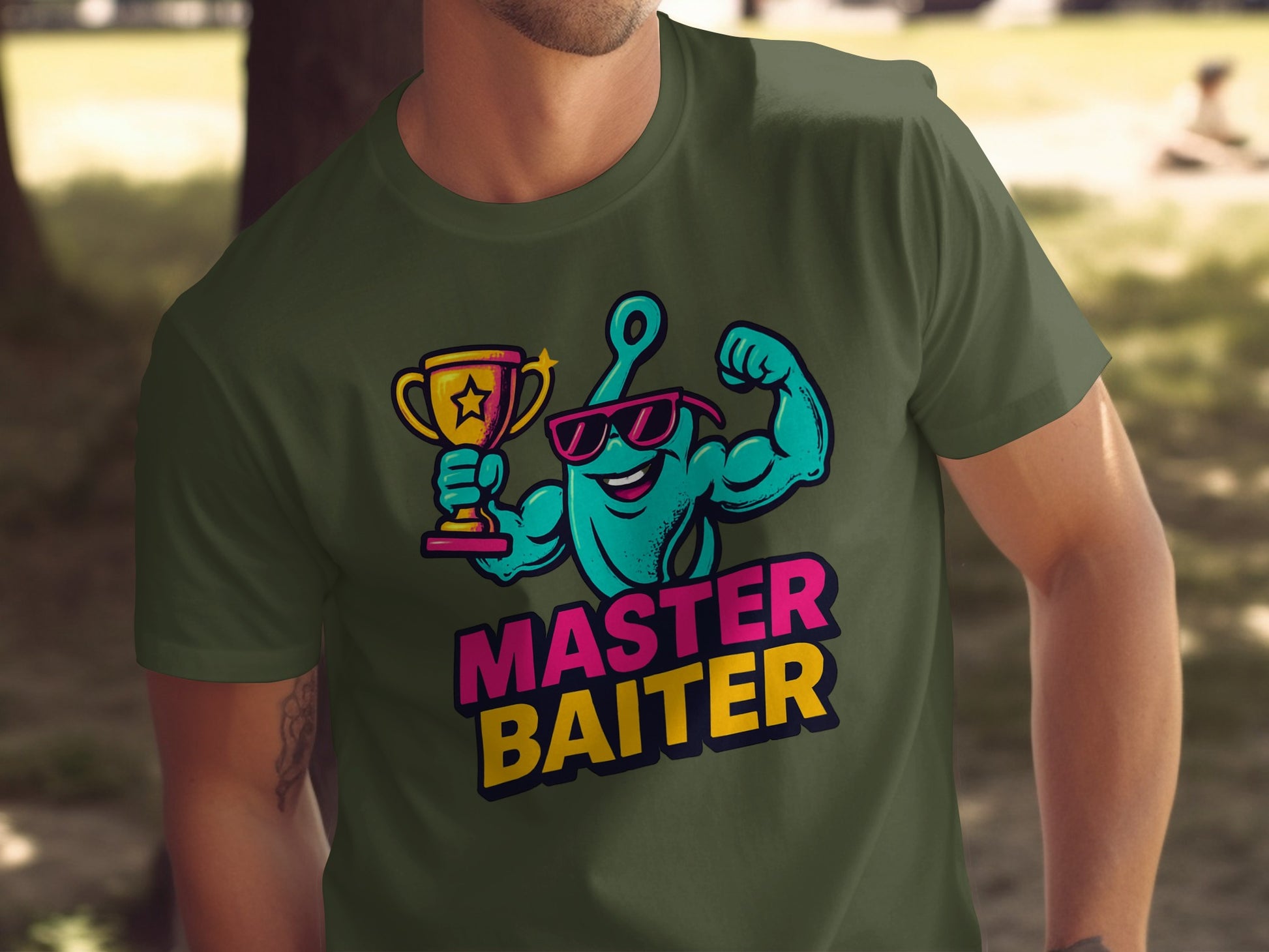 Master Baiter Trophy Cartoon Graphic T-shirt product type