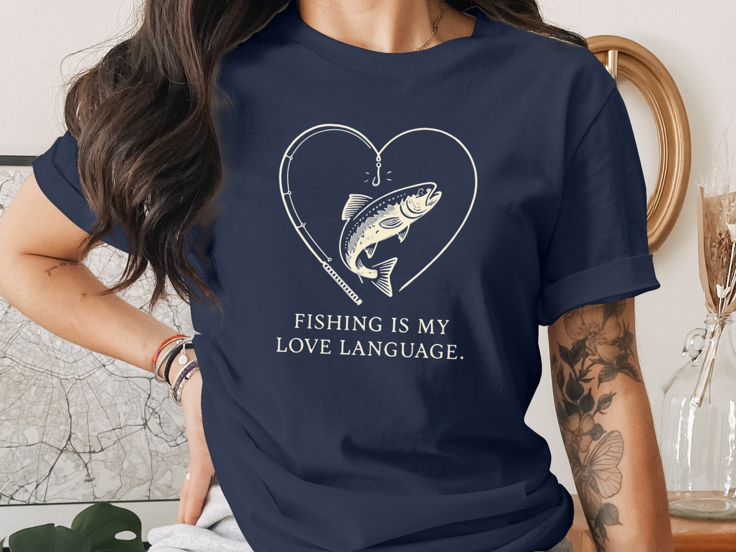 Fishing Is My Love Language Heart Design product type