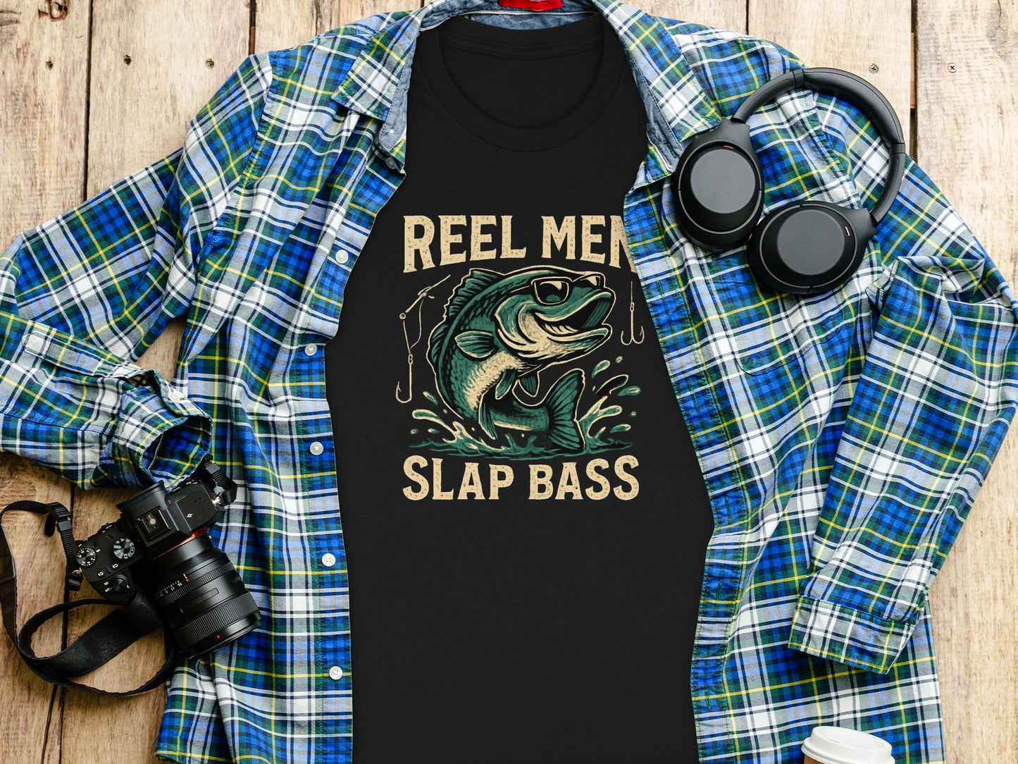 Reel Men Slap Bass Graphic Tee Shirt product