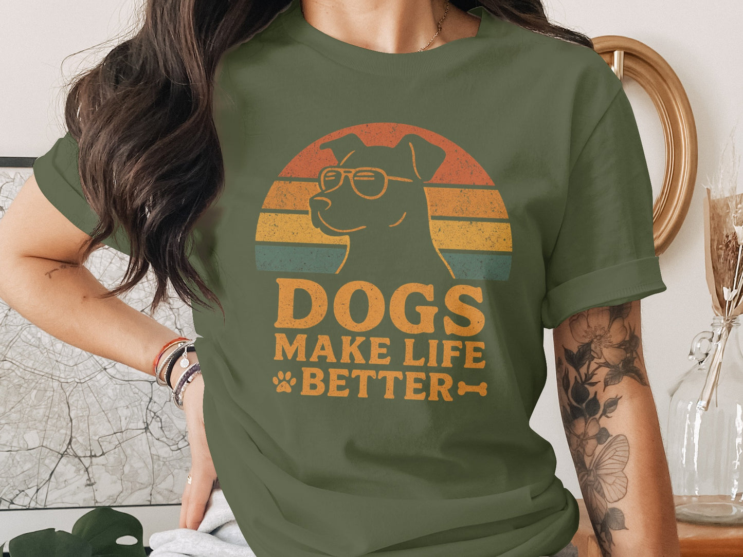 Dogs Make Life Better Graphic T-Shirt Product