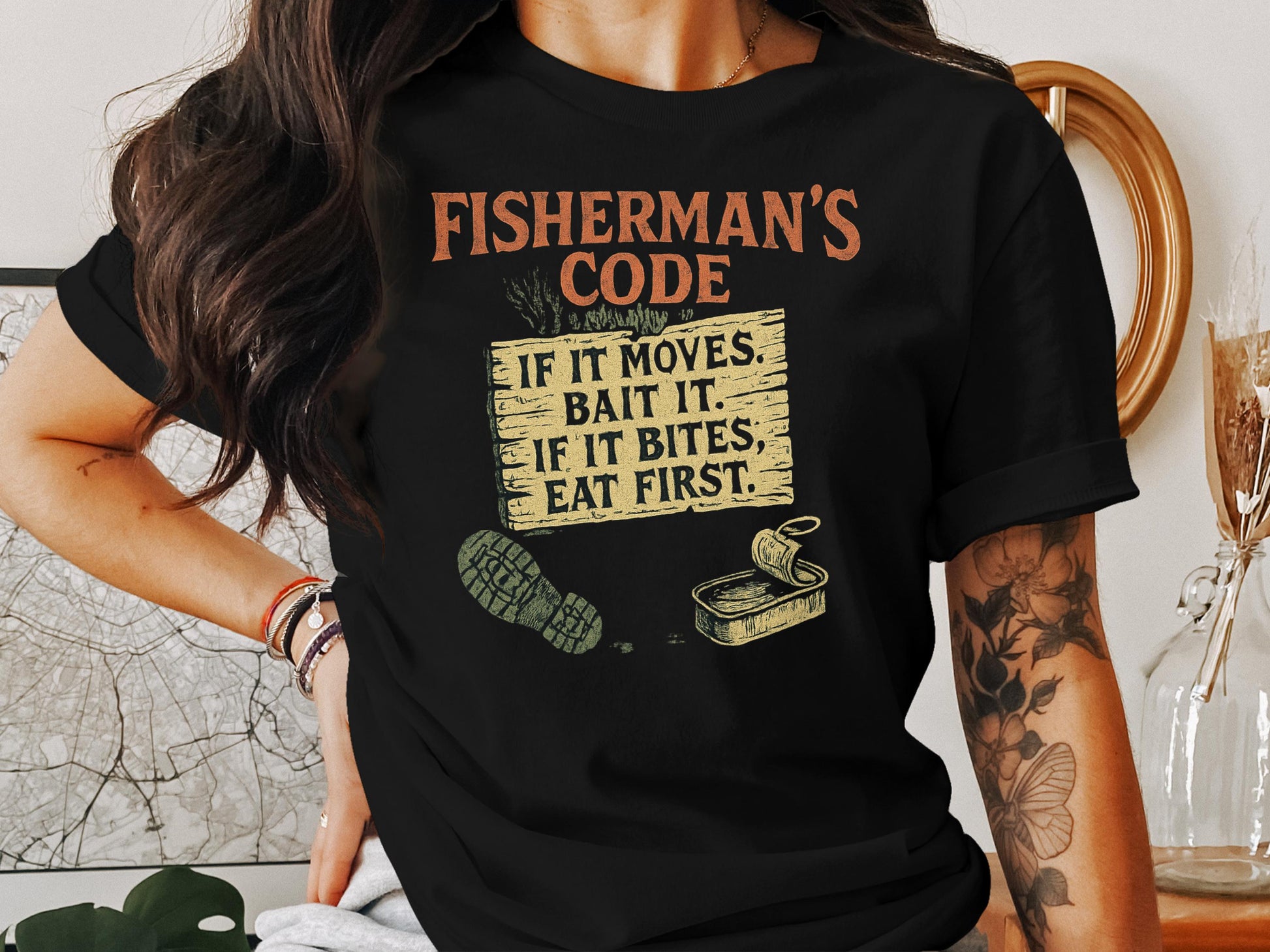 Fisherman's Code Funny Outdoor Graphic Tee Shirt product