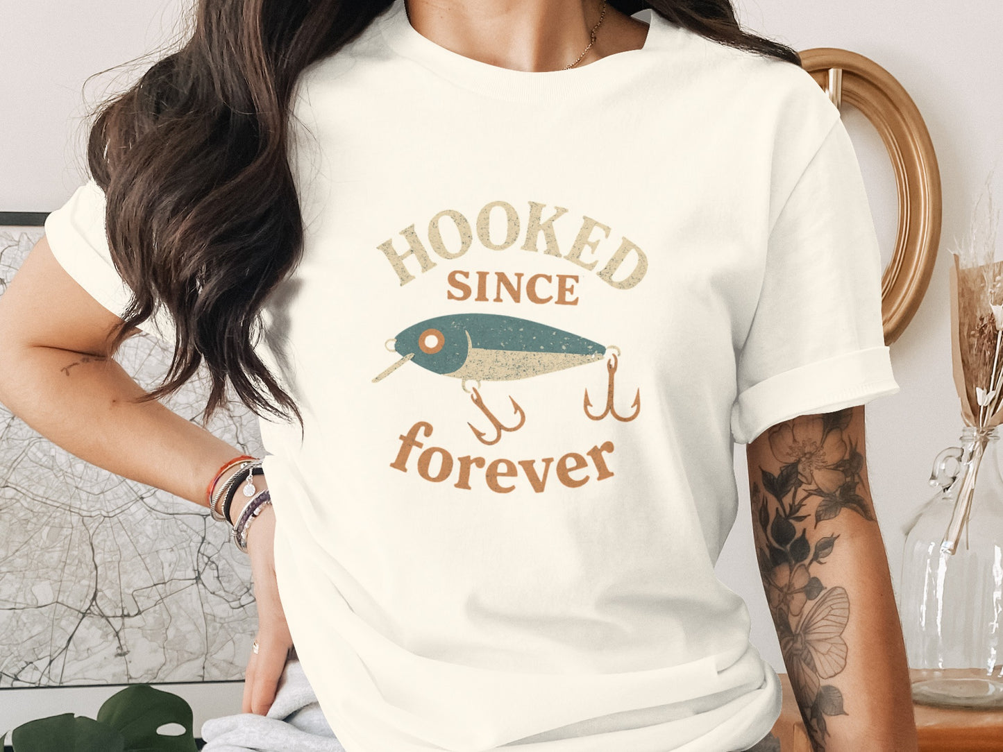 Hooked Since Forever Fishing Graphic Shirt product