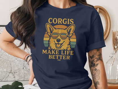 Corgis Make Life Better Graphic T-shirt