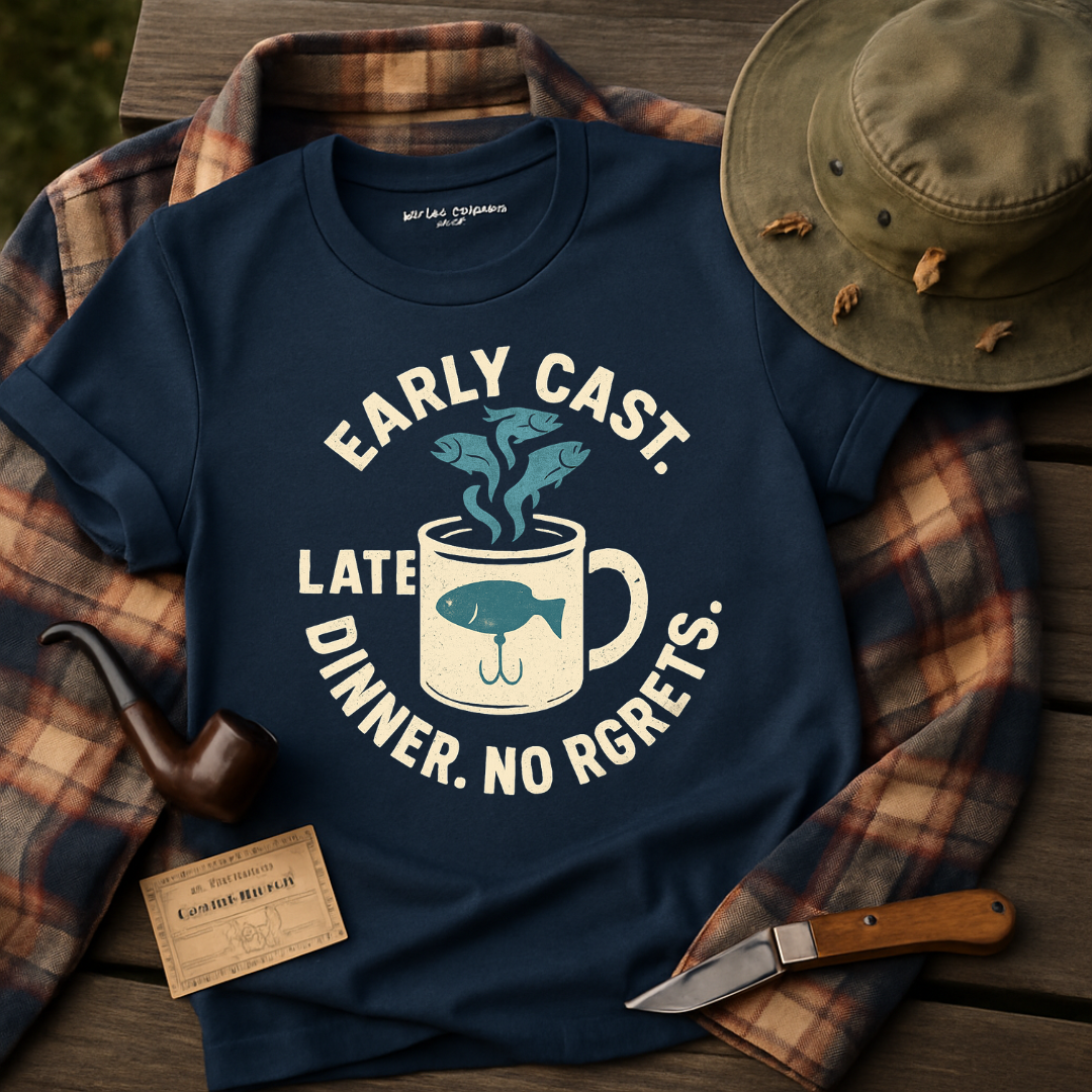 Early Cast Late Dinner No Rgrets T-shirt product