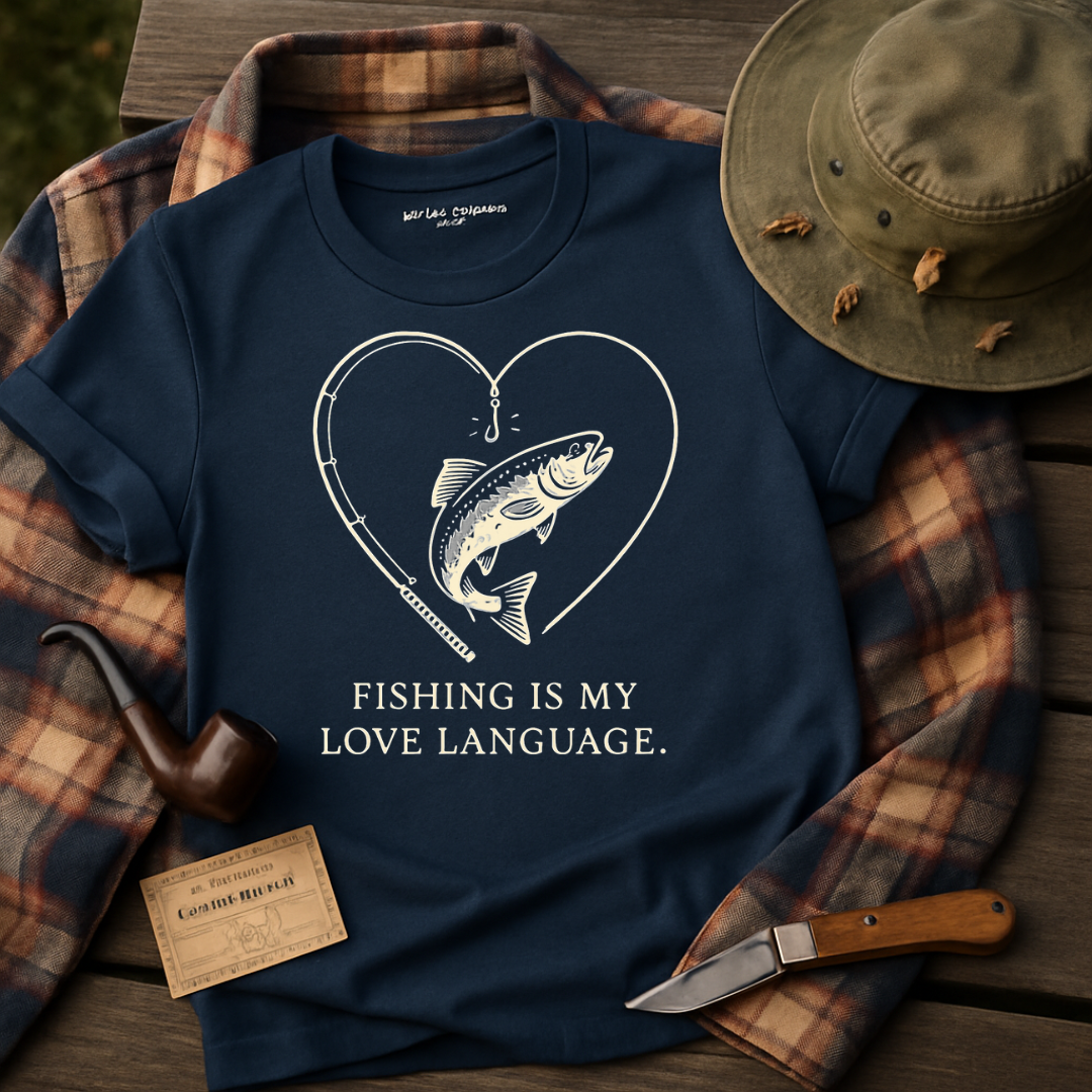 Fishing Is My Love Language Heart Artwork Shirt product