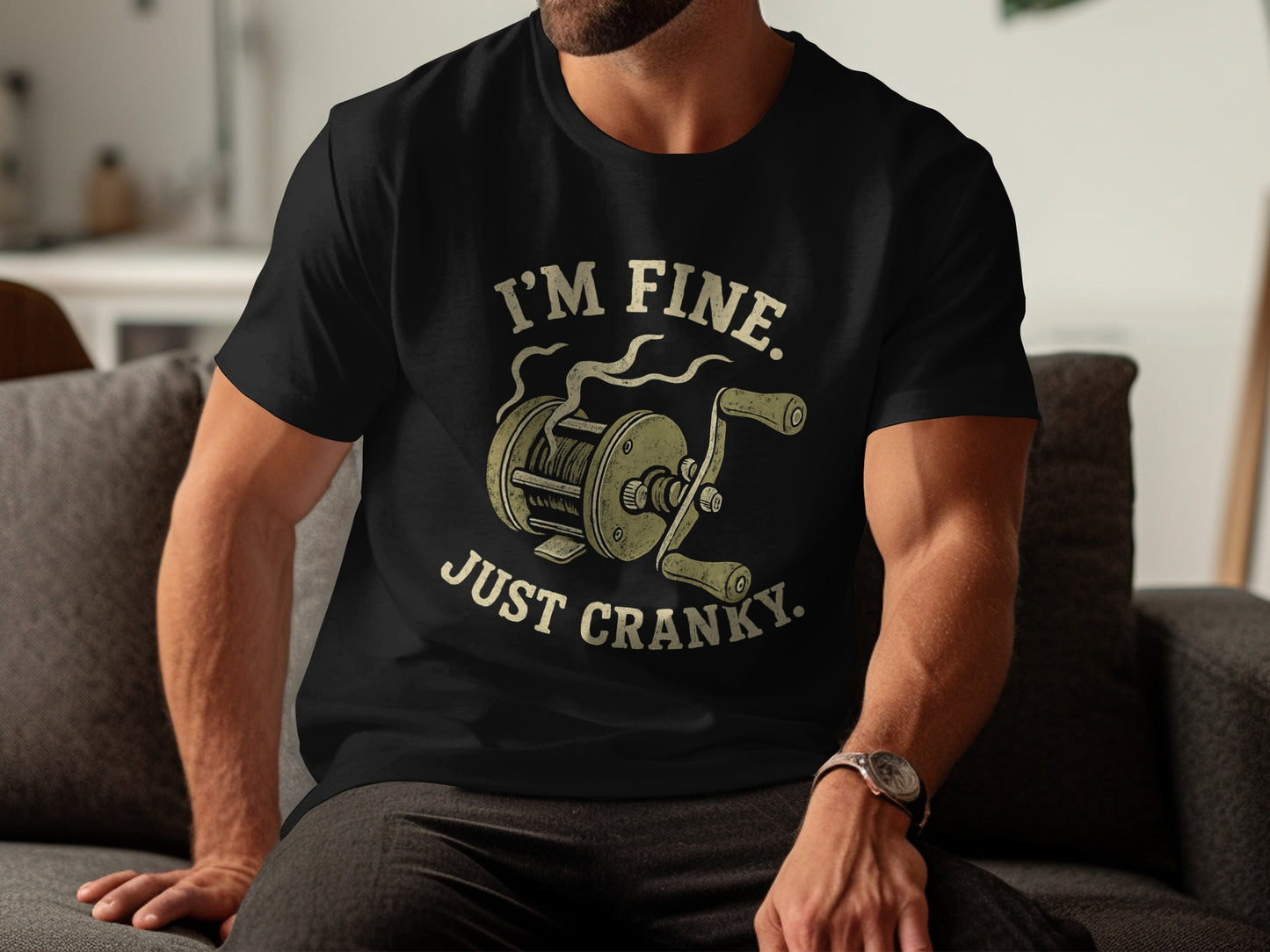 I'm Fine Just Cranky Fishing T-Shirt product