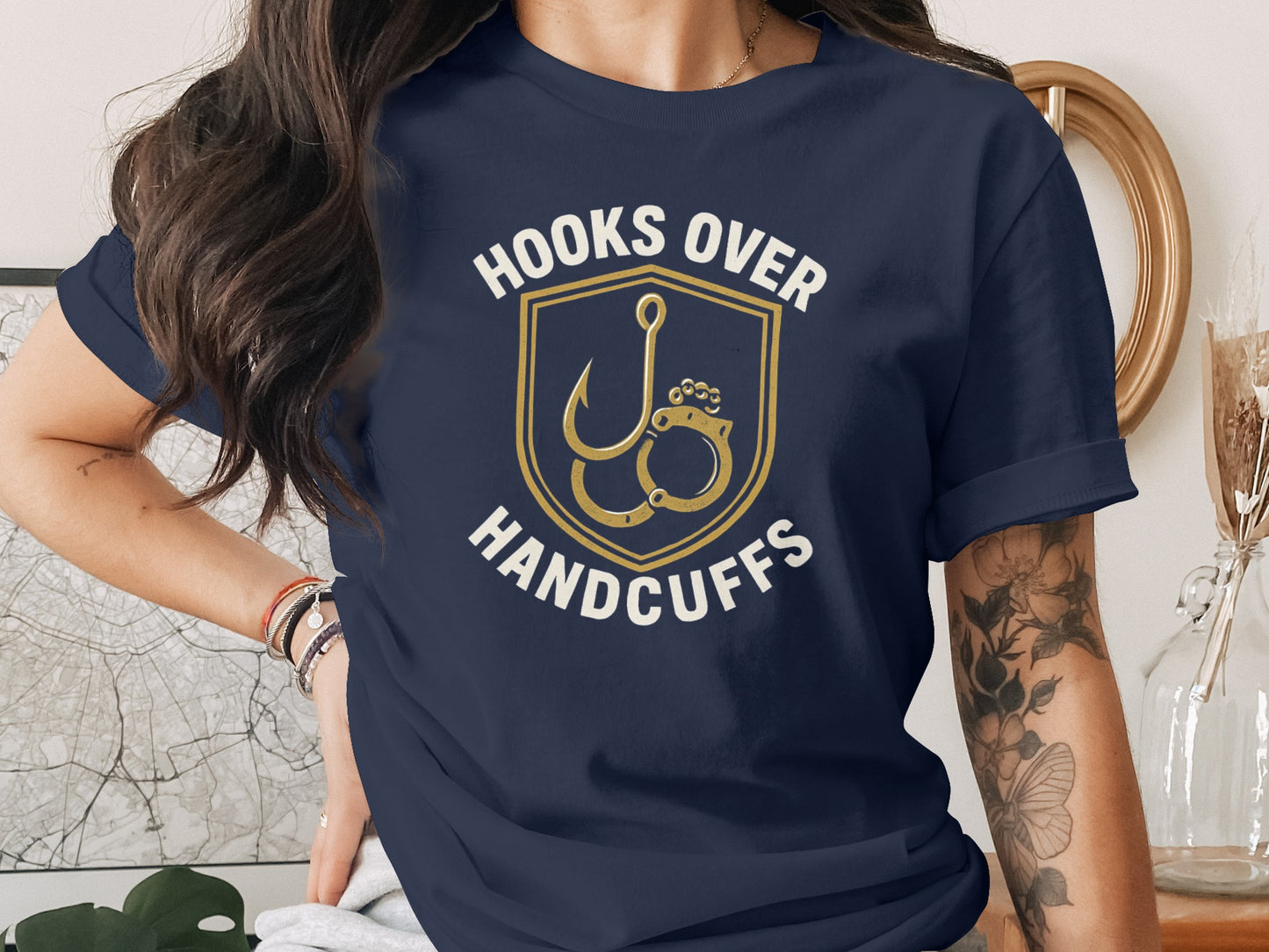 Hooks Over Handcuffs Graphic T-Shirt Product