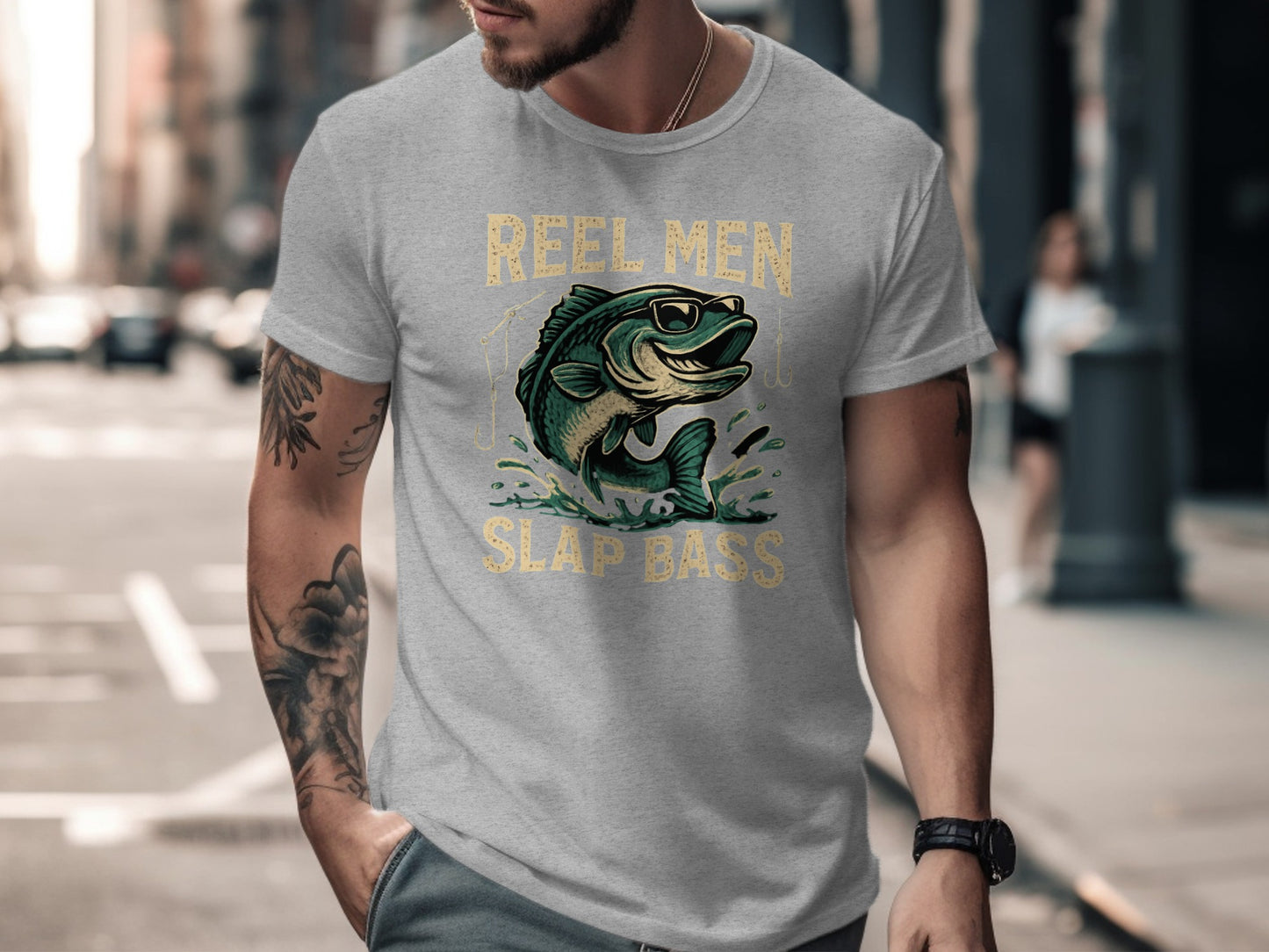 Reel Men Slap Bass Graphic Tee Shirt product