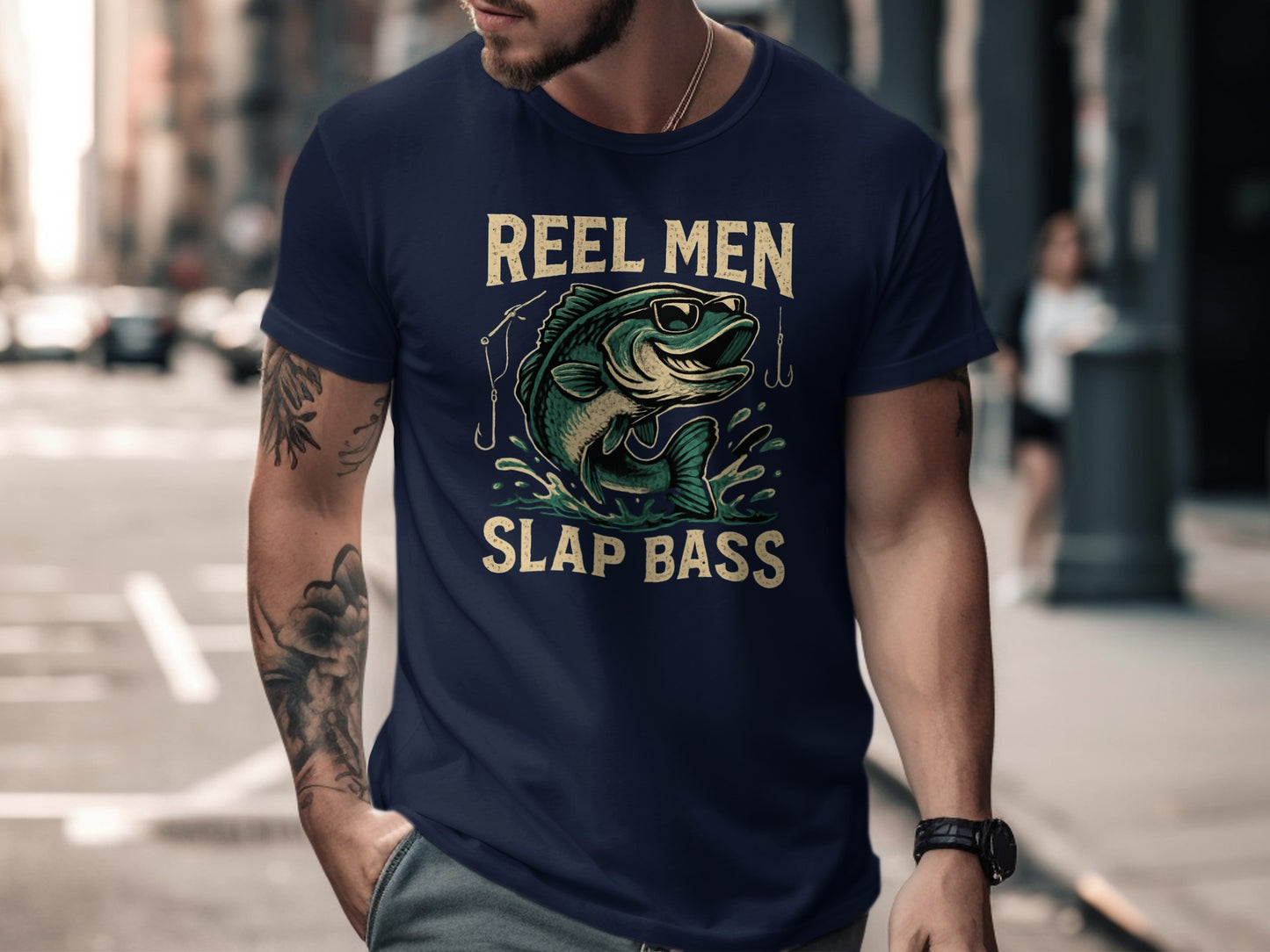 Reel Men Slap Bass Graphic Print T-shirt product