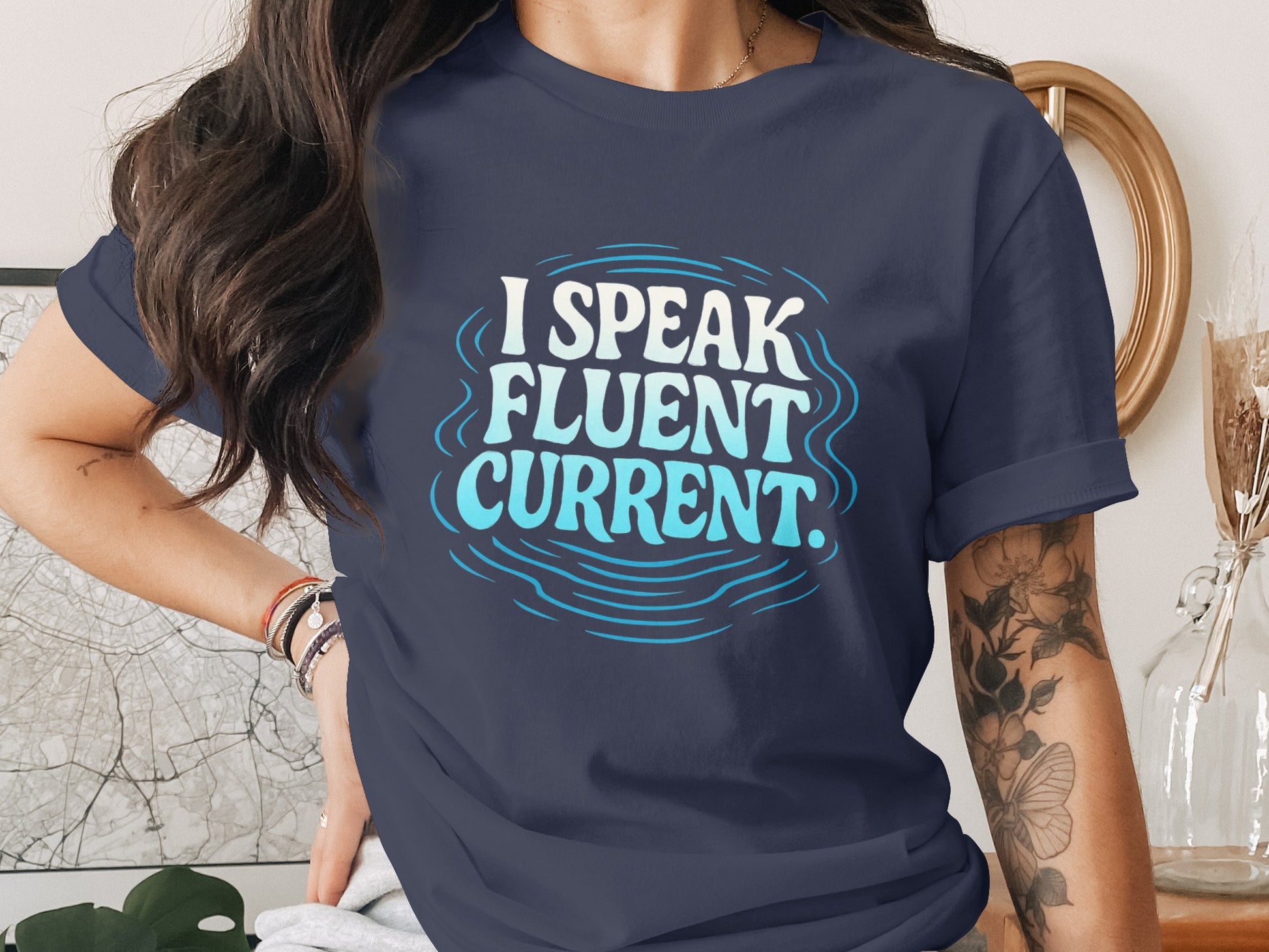 I Speak Fluent Current Graphic Tee for Casual Product