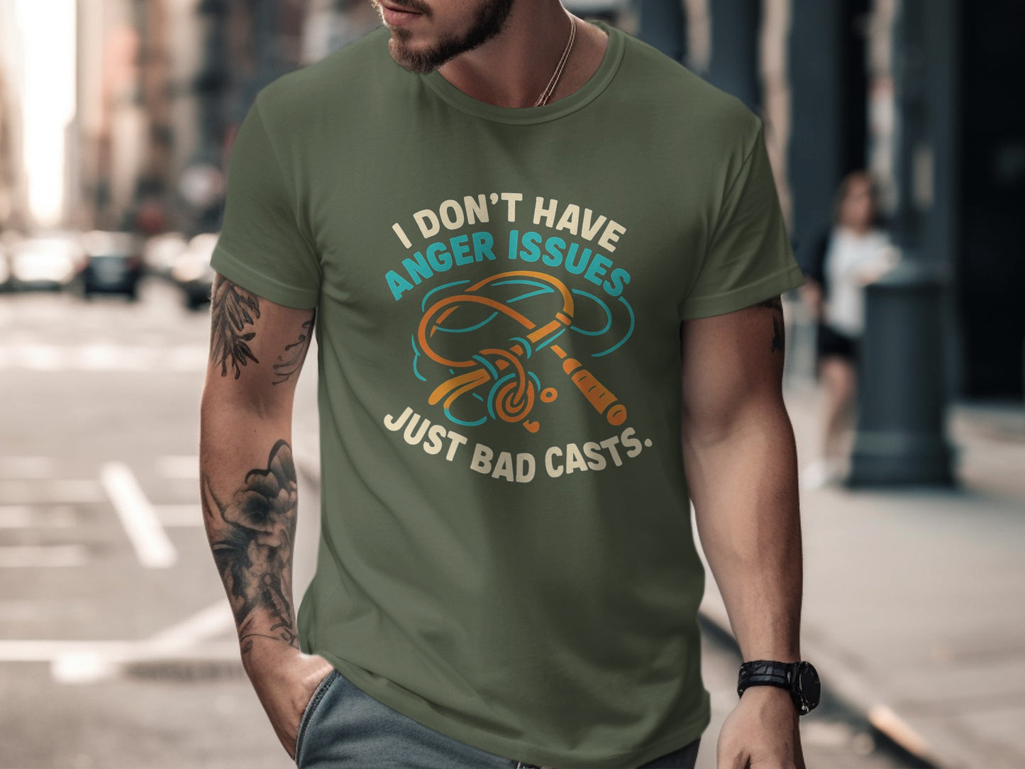 Anger Issues Just Bad Casts Funny Fishing T-shirt product