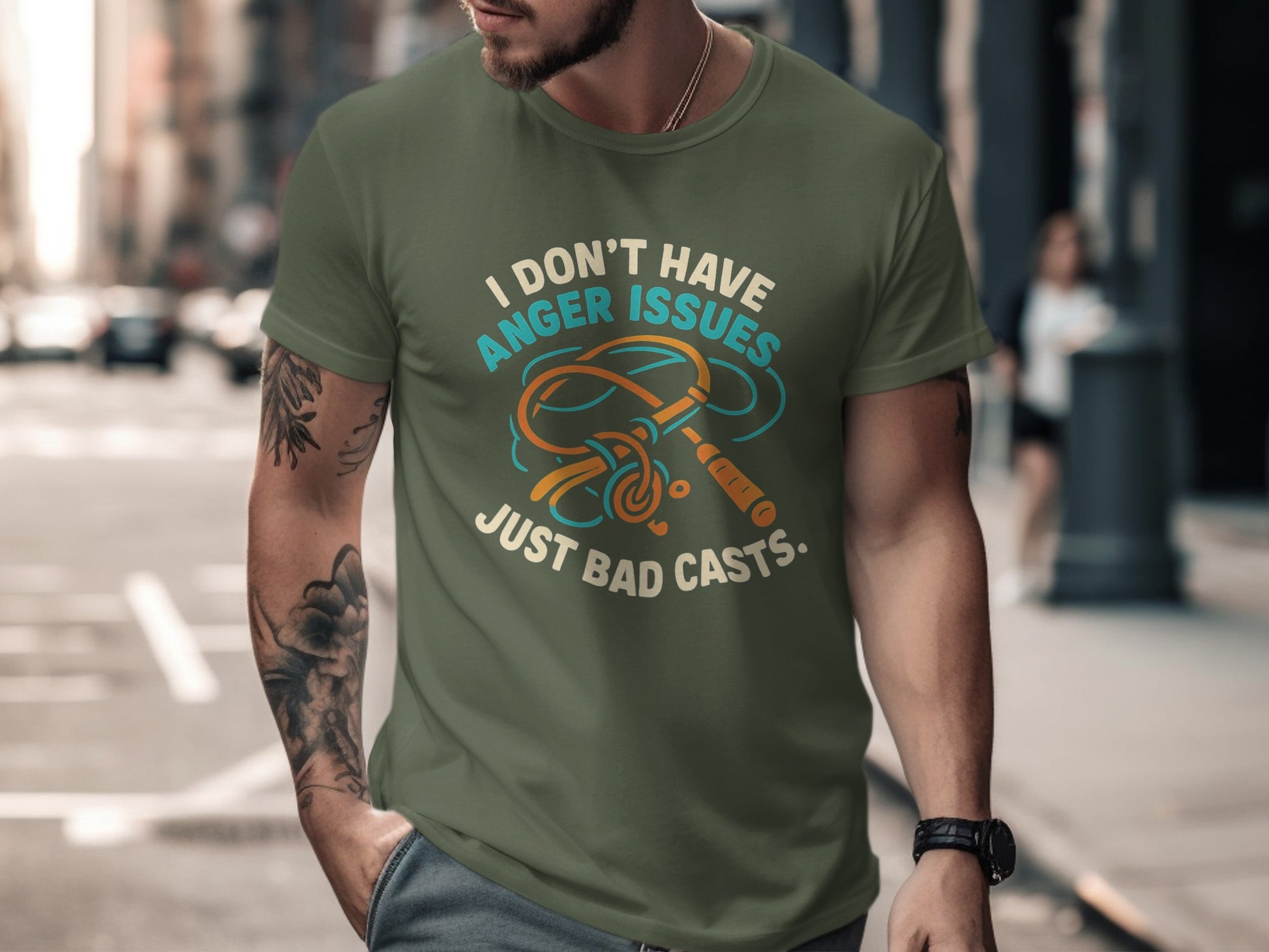 Anger Issues Just Bad Casts Funny Fishing T-shirt product