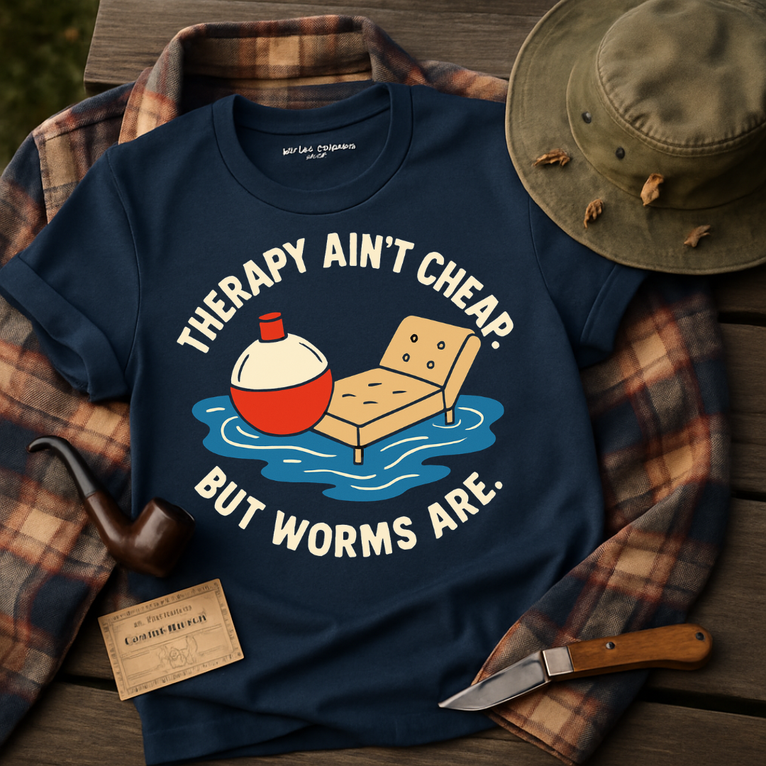 Therapy Ain't Cheap But Worms Are Fishing Shirt Product